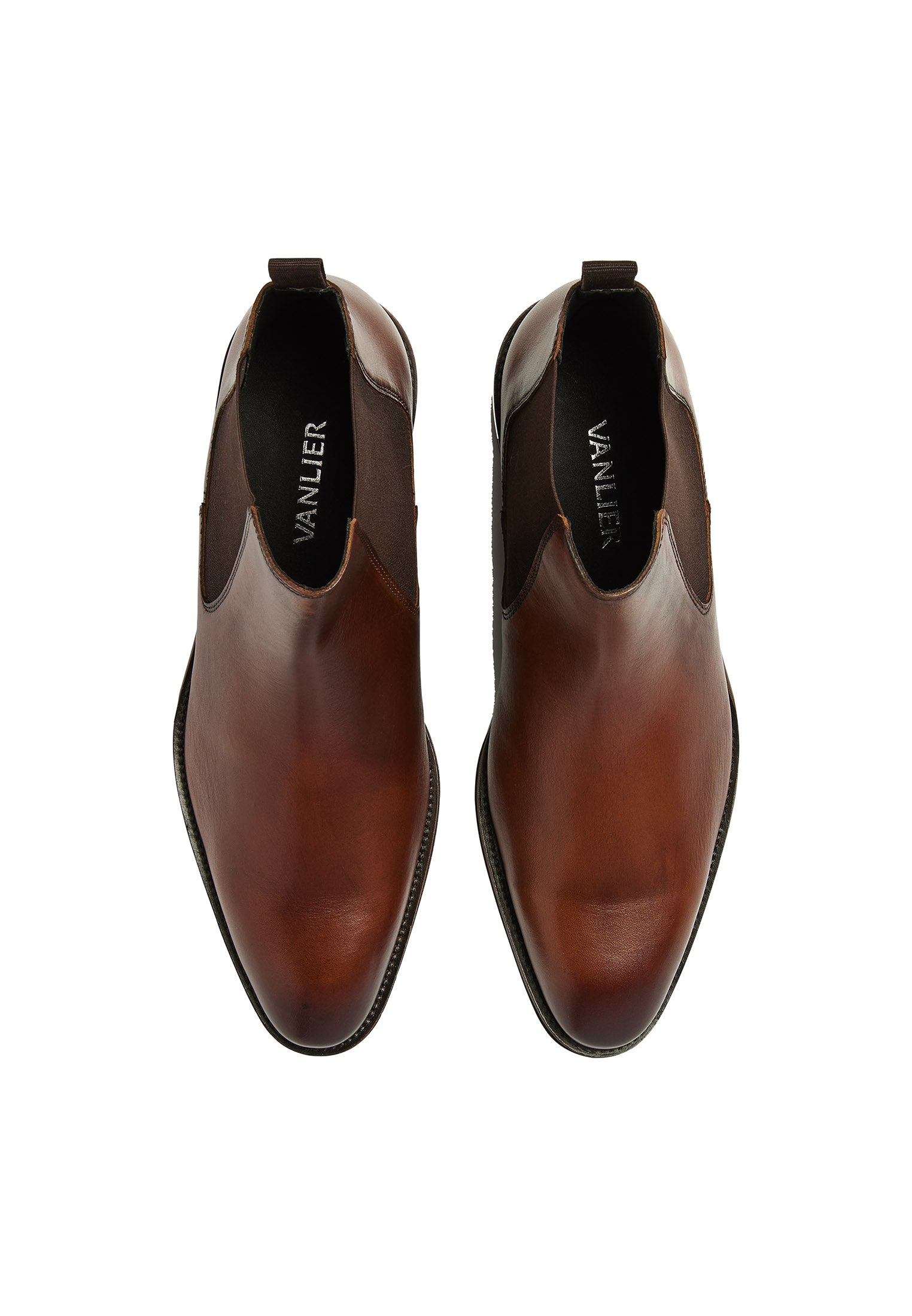 Cognac gladleren Madison chelsea boot