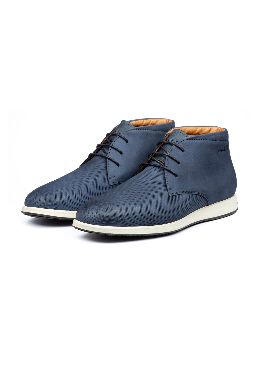 Blauw Nubuck Ticino halgehakte veterschoen