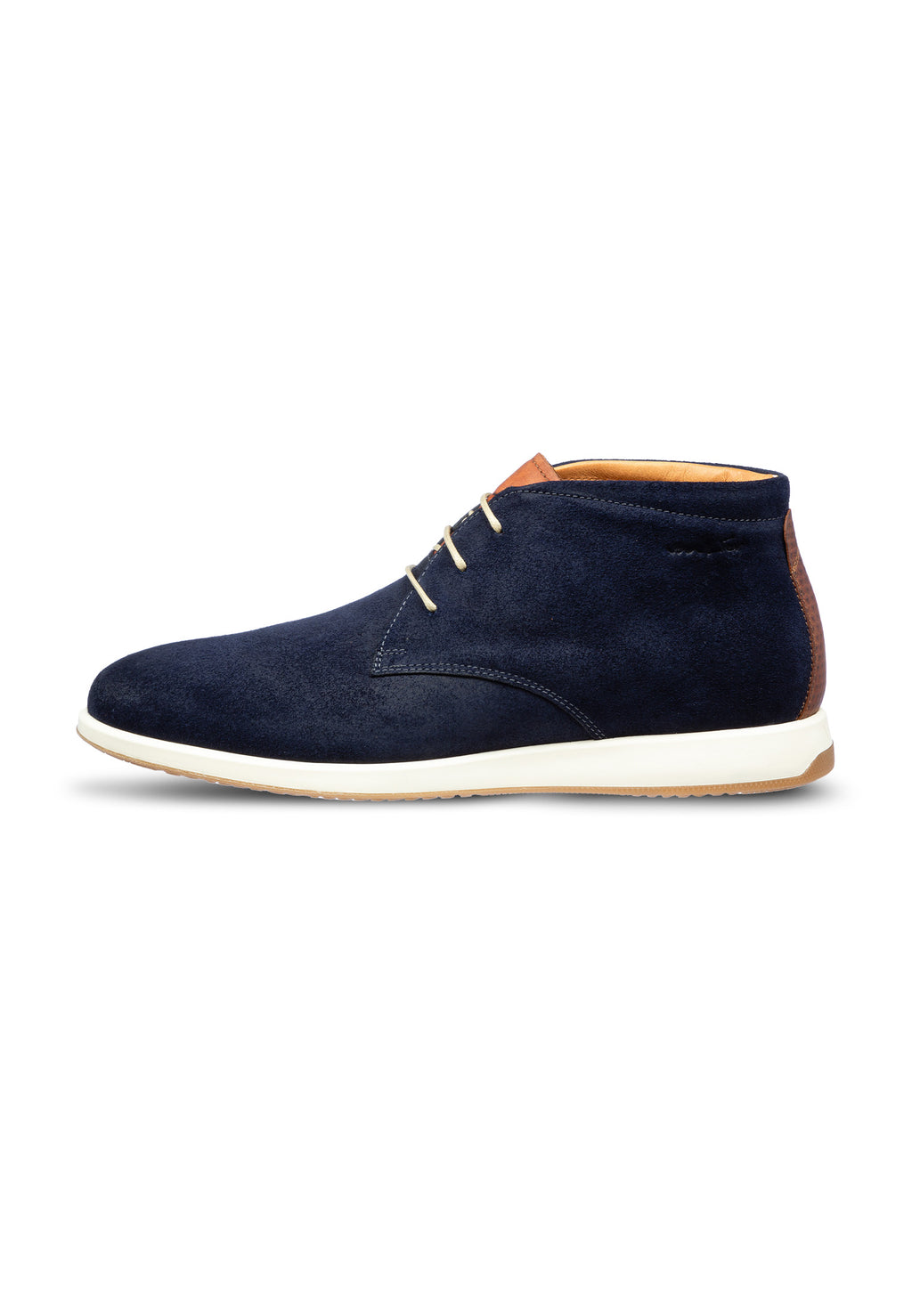Navy blauw suède Ticino halfhoge veterschoen