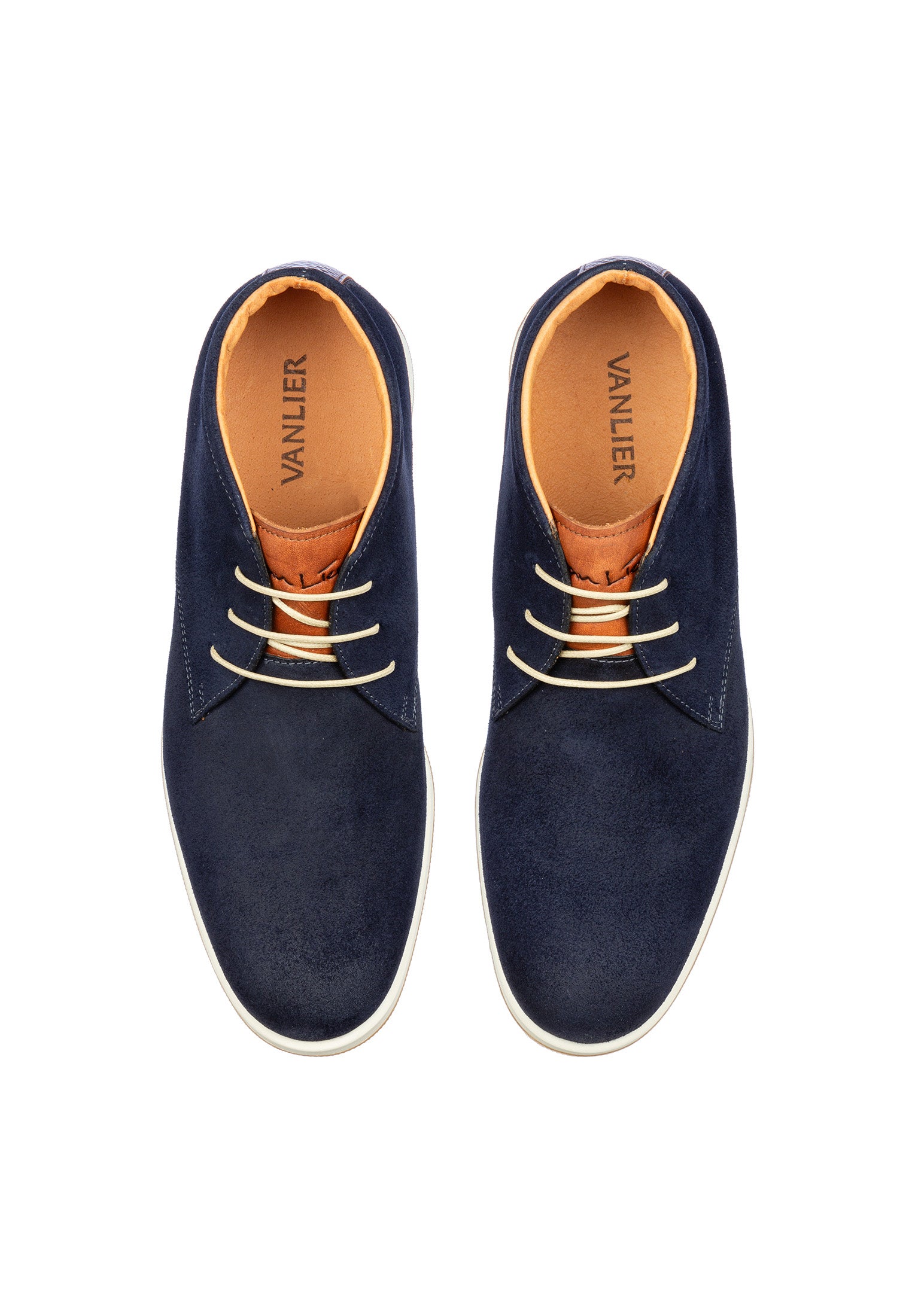 Navy blauw suède Ticino halfhoge veterschoen