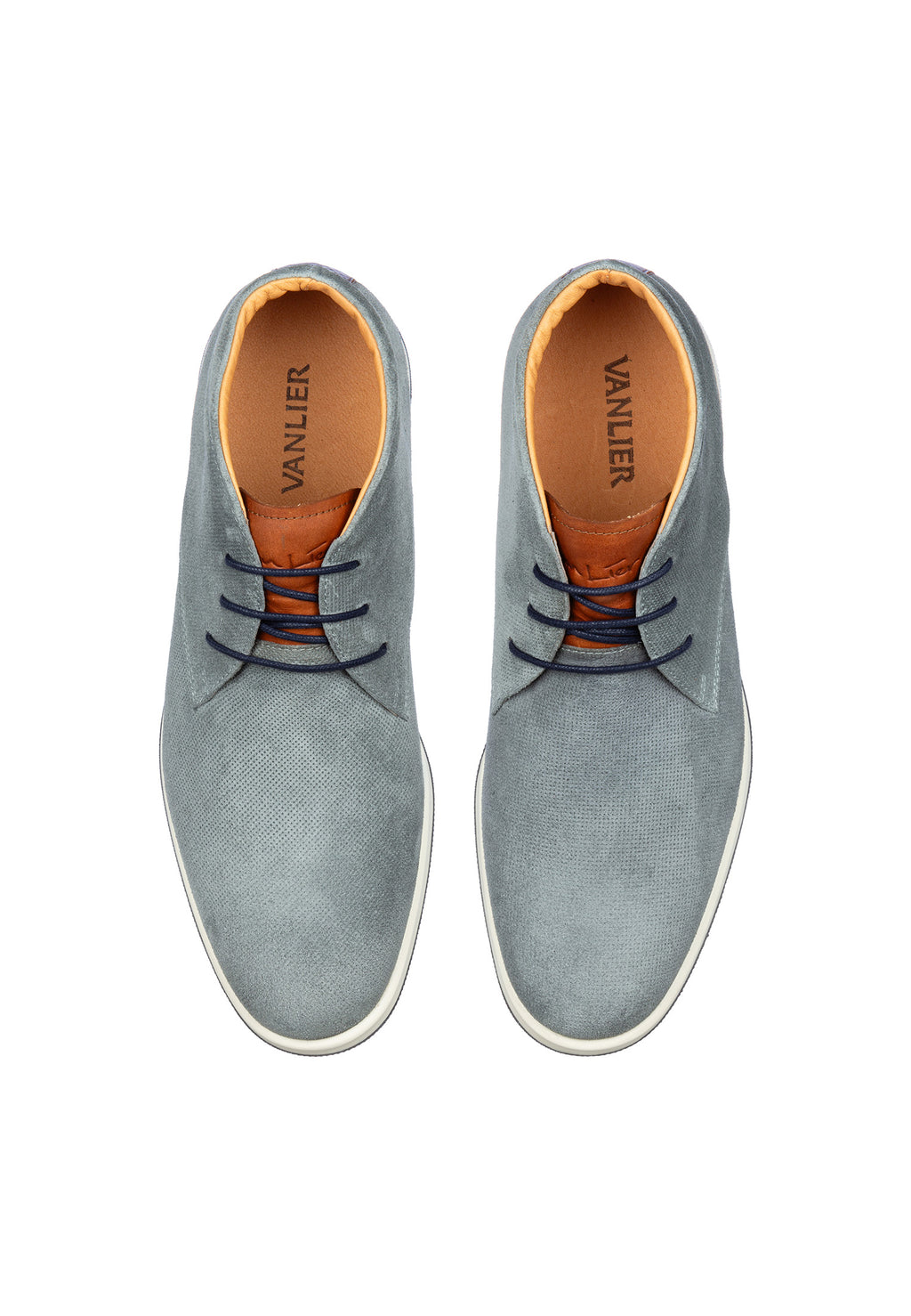 Graublauwe suède Ticino halfhoge veterschoen