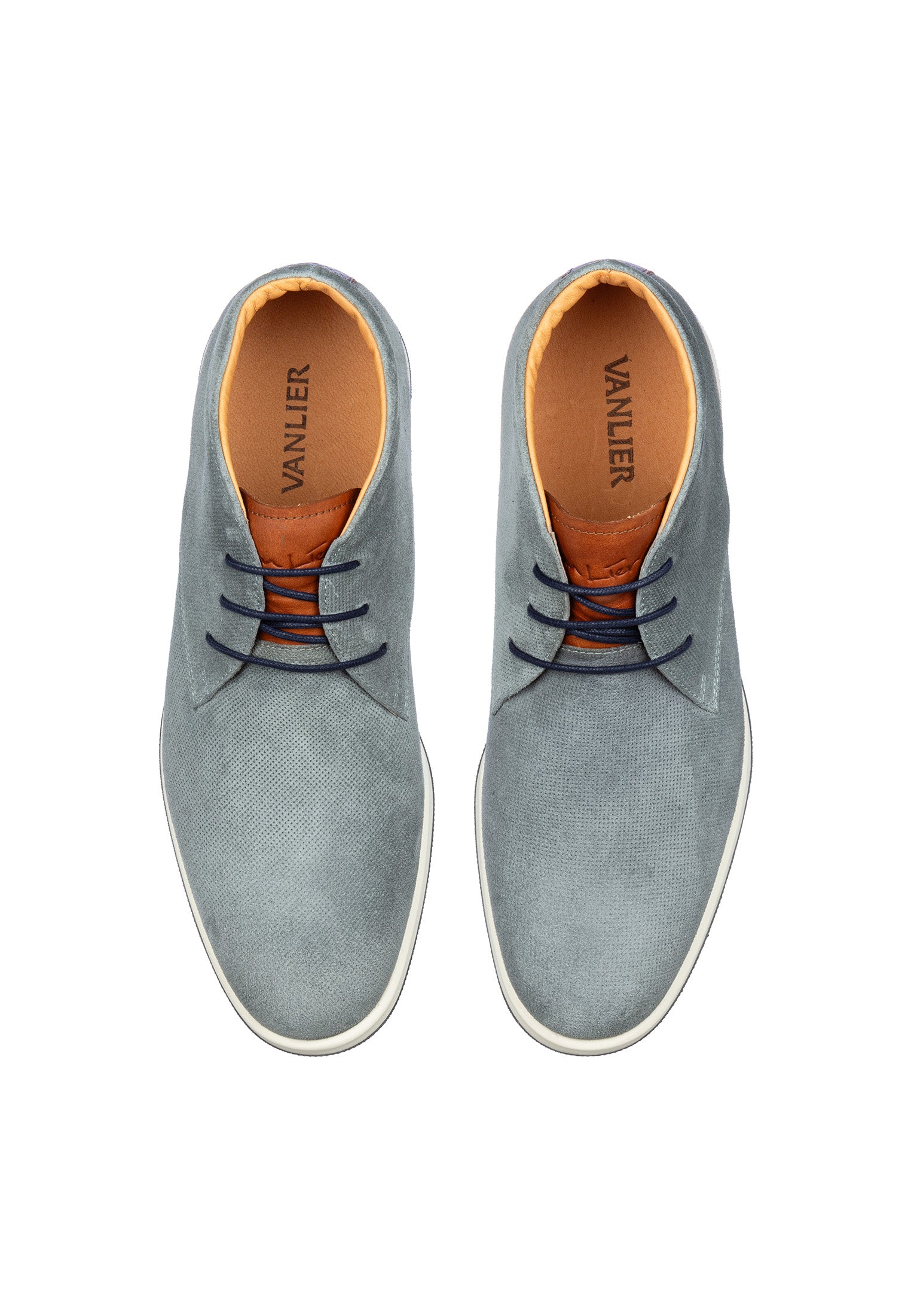 Graublauwe suède Ticino halfhoge veterschoen