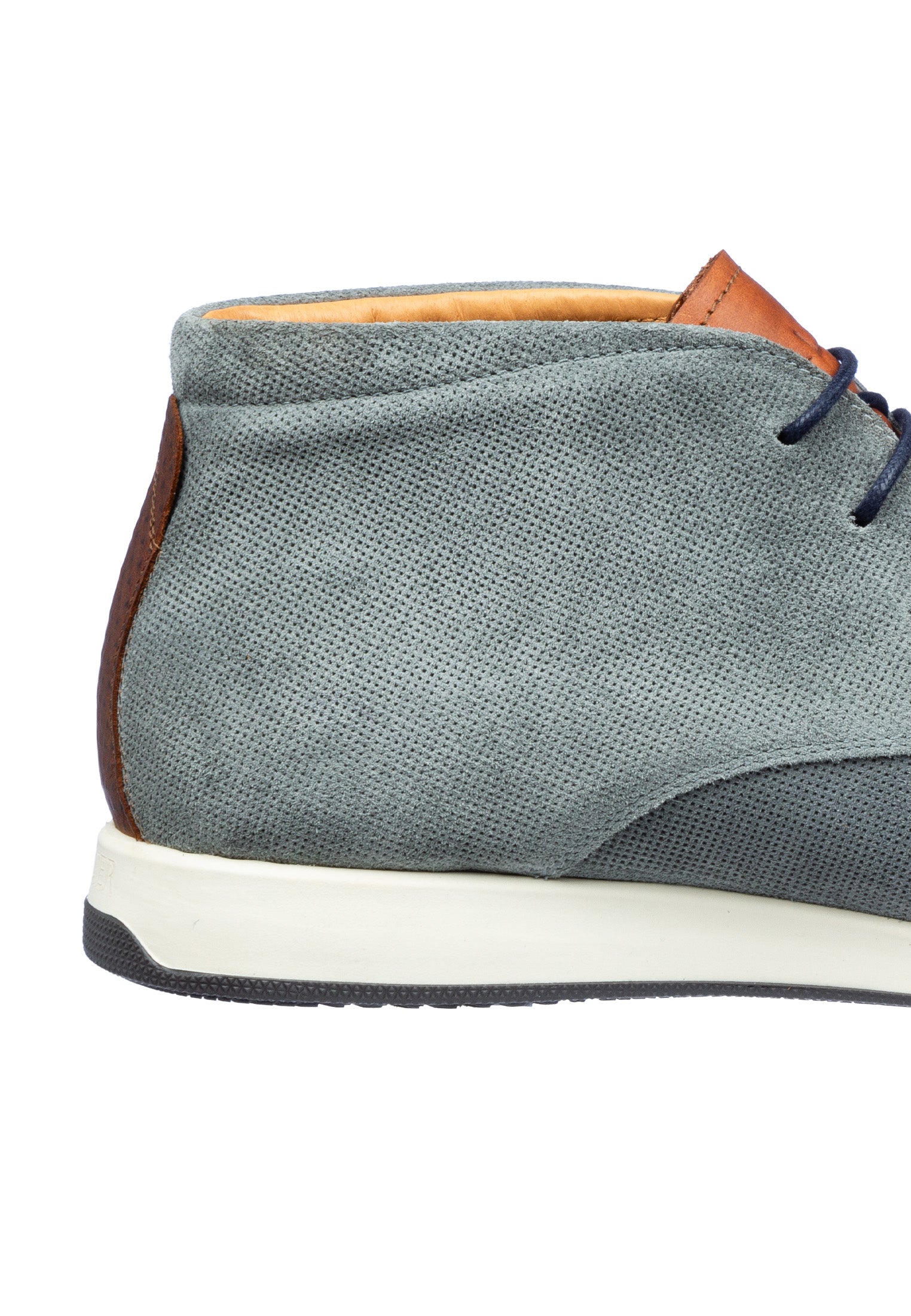 Graublauwe suède Ticino halfhoge veterschoen