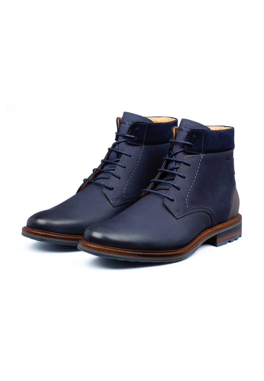 Navy Nubuck Monti halbhoher Schnürschuh