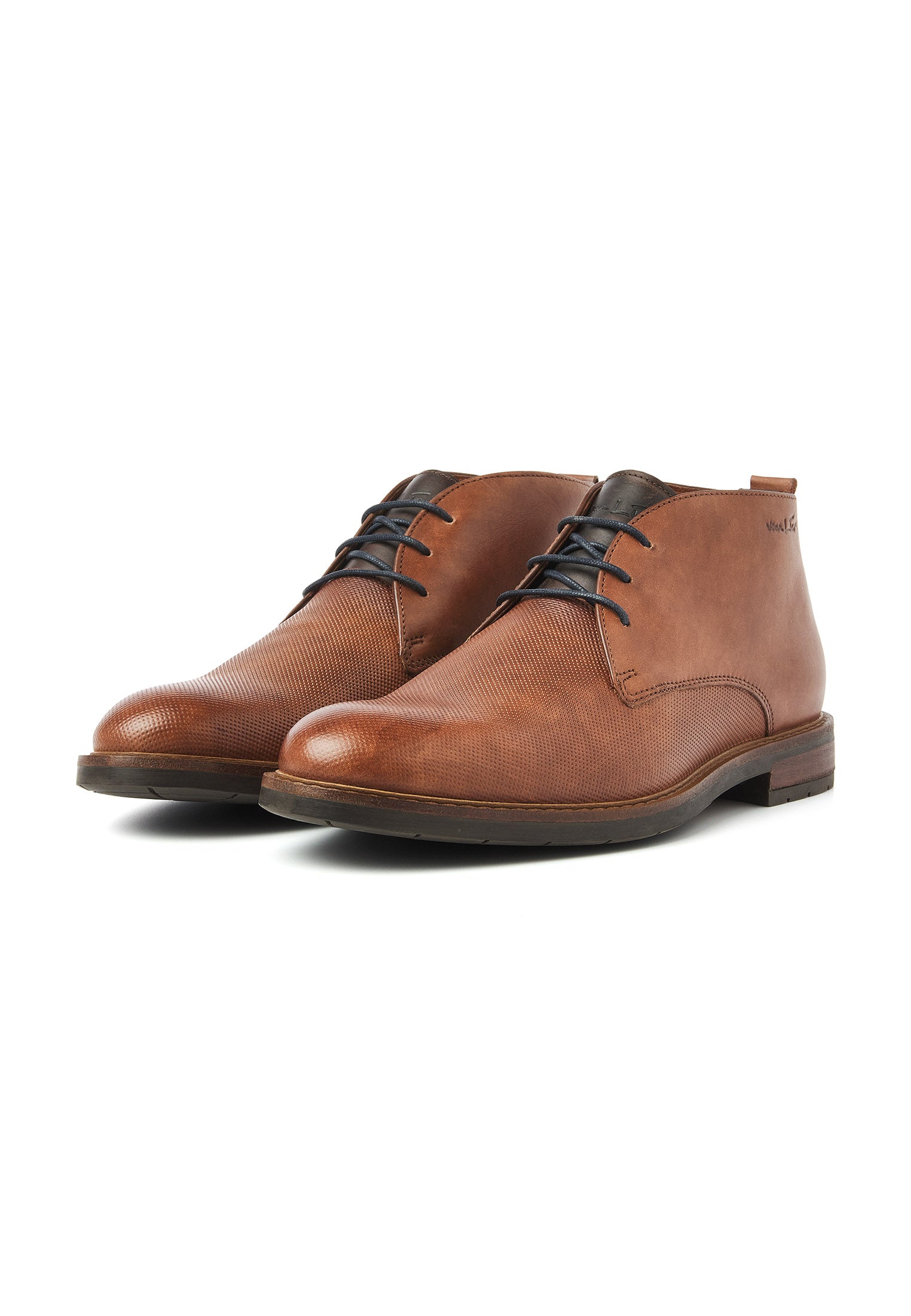 Licht cognac gladleren Boston boot
