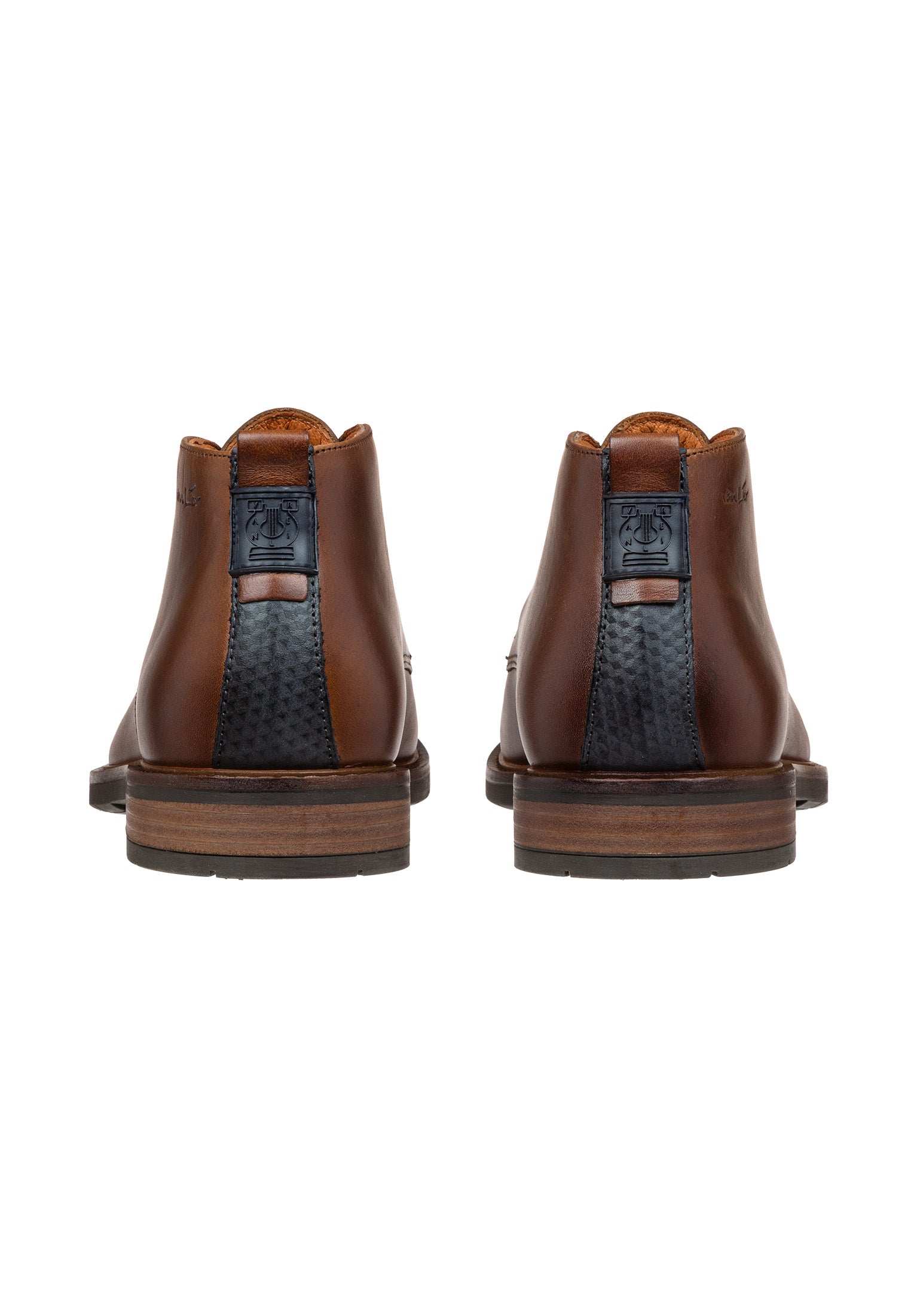 Cognac gladleren Boston boot