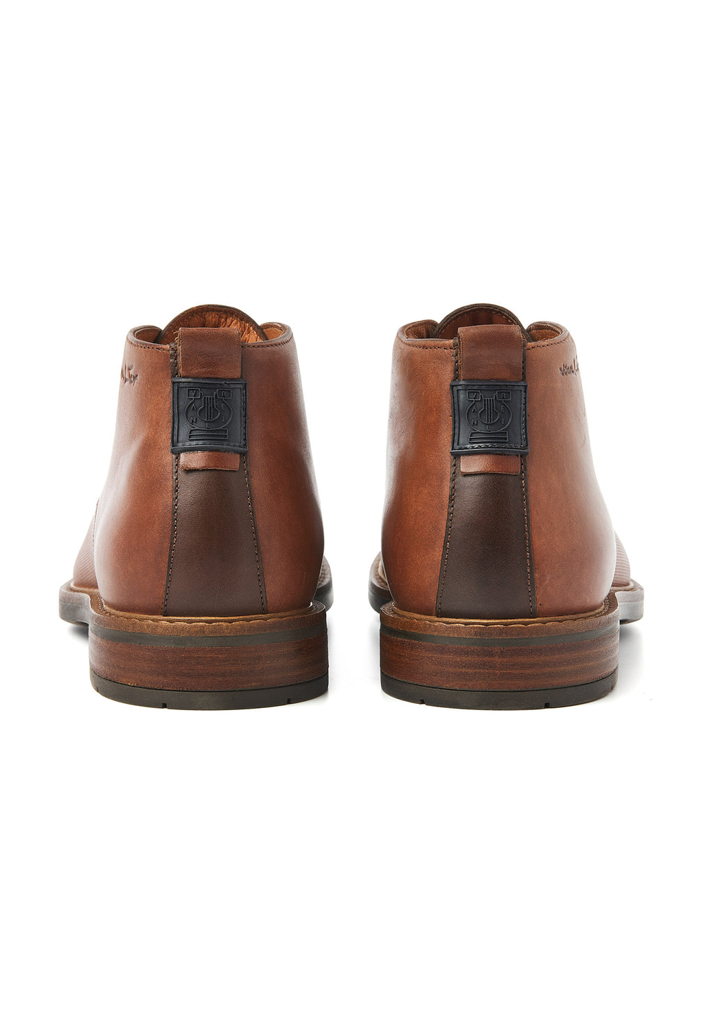 Cognac gladleren Boston boot