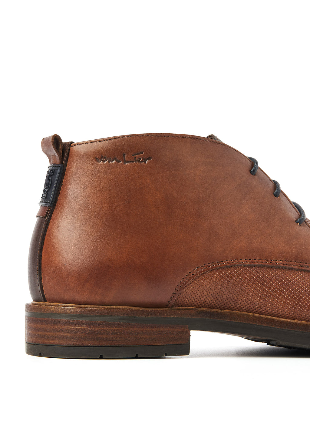 Cognac gladleren Boston boot