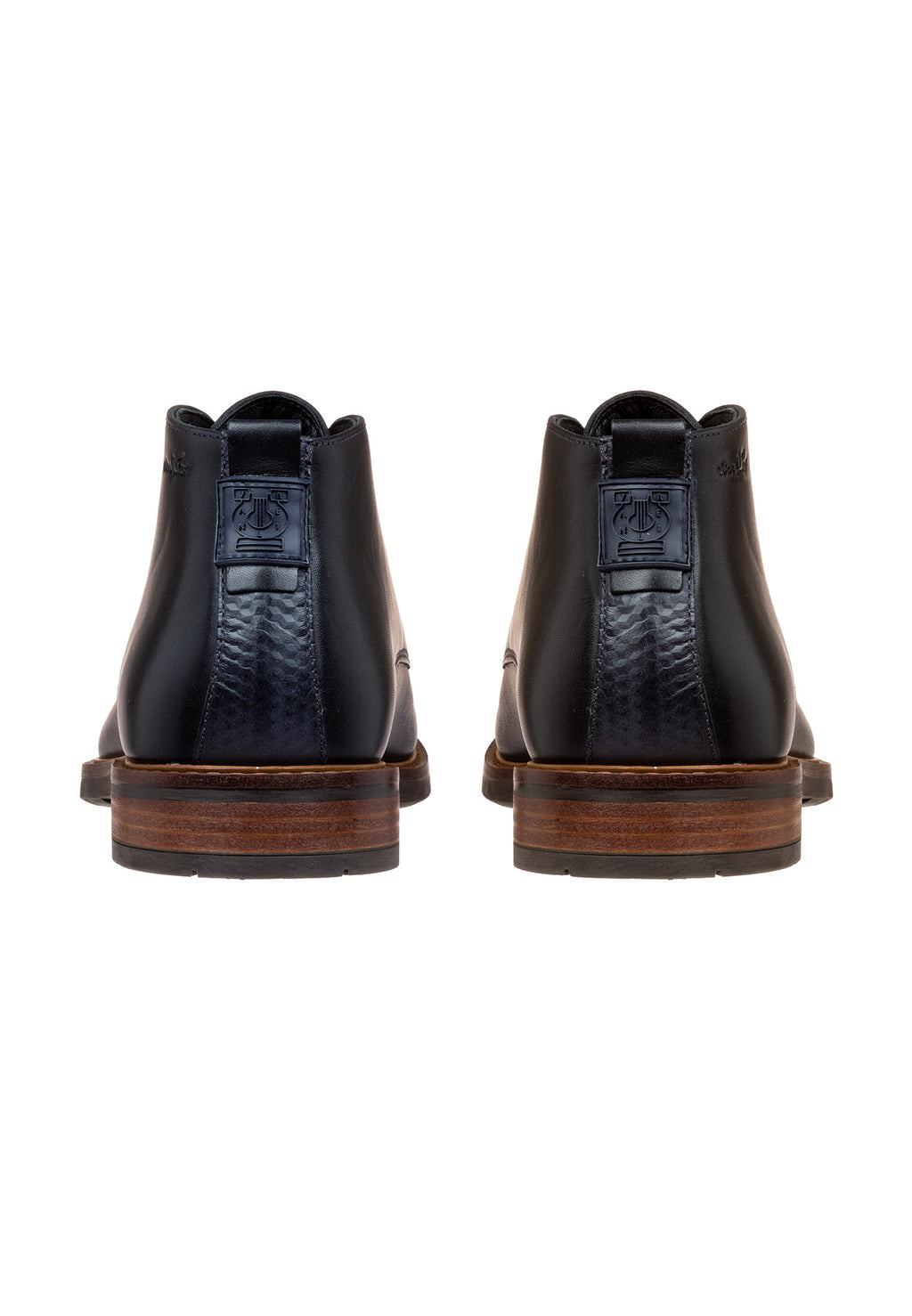 Navy Glattleder Boston Boot