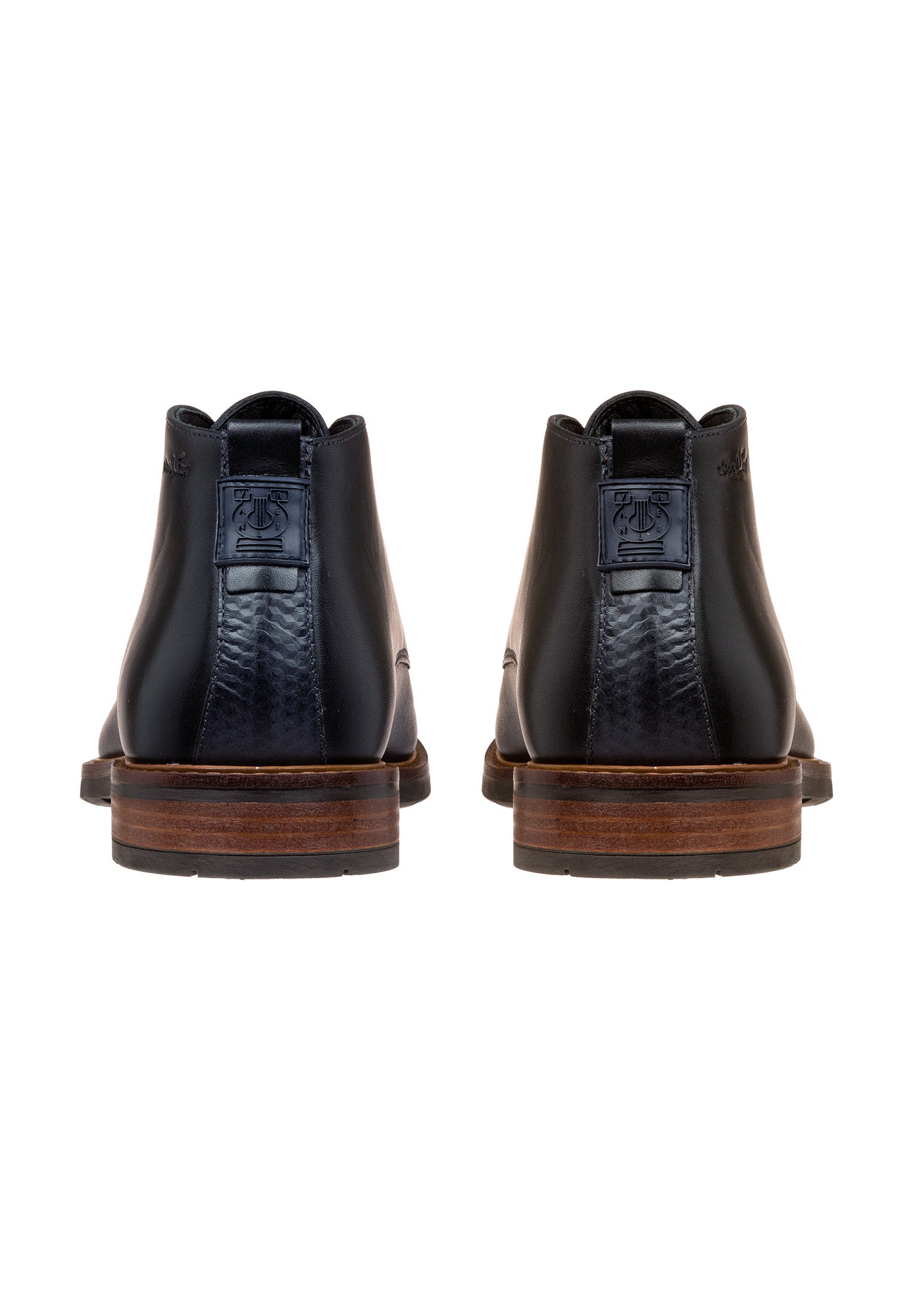 Navy Glattleder Boston Boot