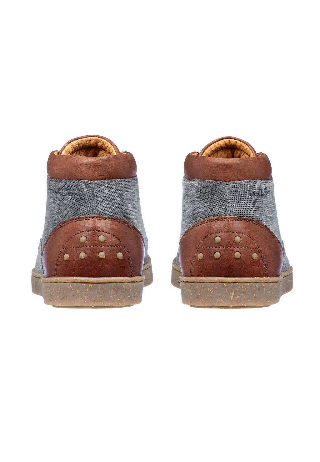 Grauer Kombi-Wildleder-Loafer