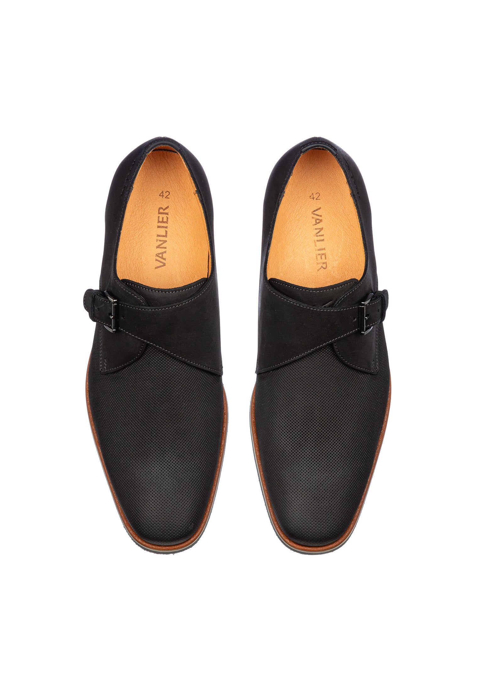 Anthrazitgrauer Nubuk-Loafer mit Schnalle