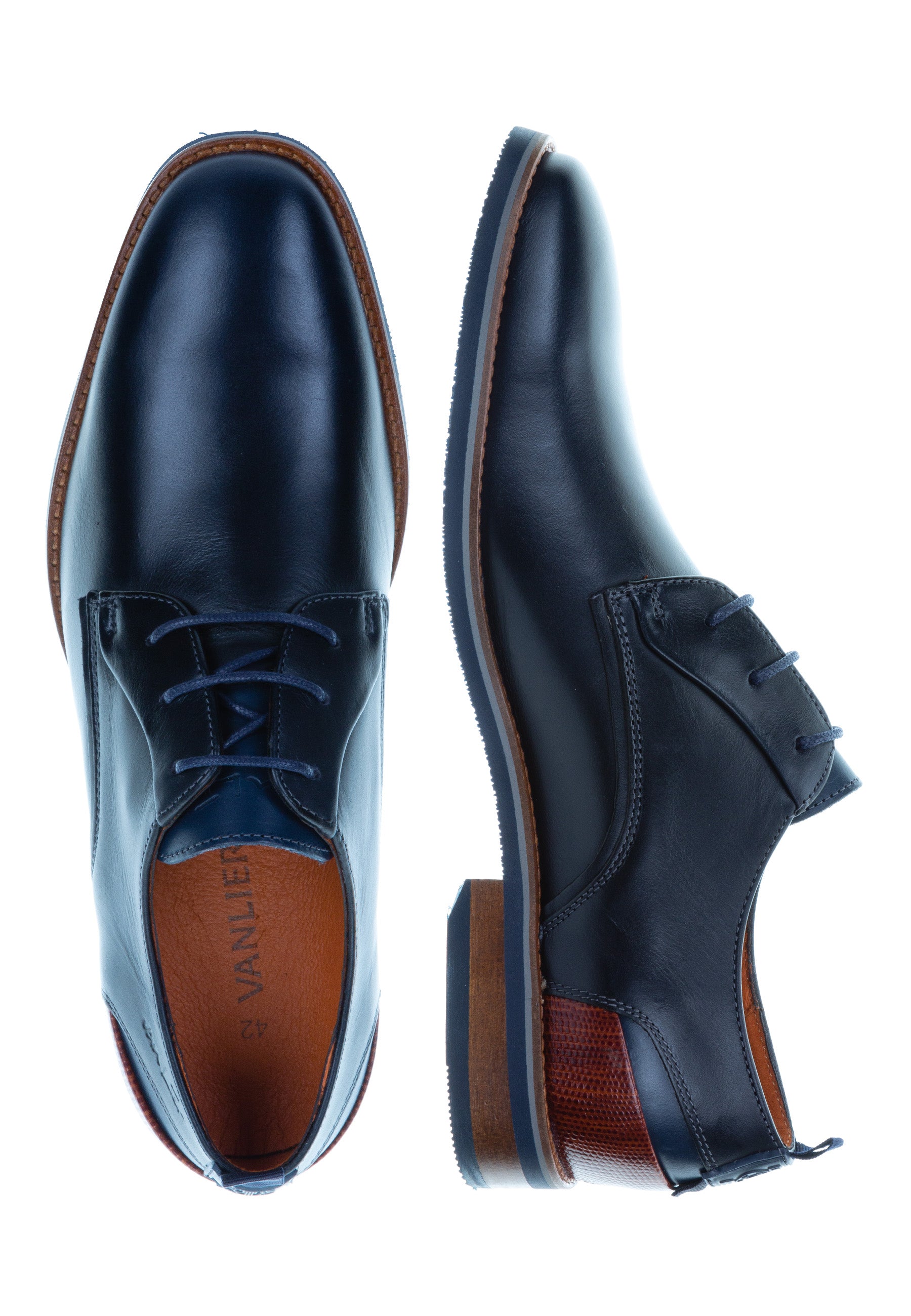 Navy blauw gladleren Amalfi Loafer