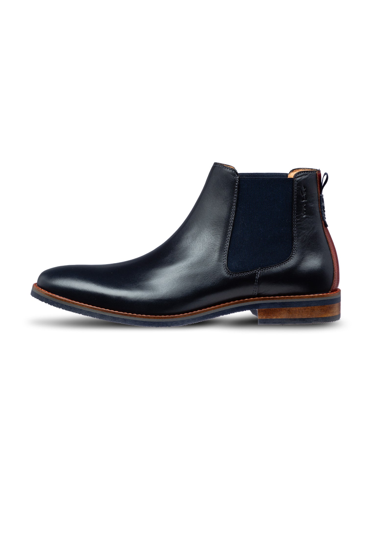 Navy gladleren Amalfi chelsea boot