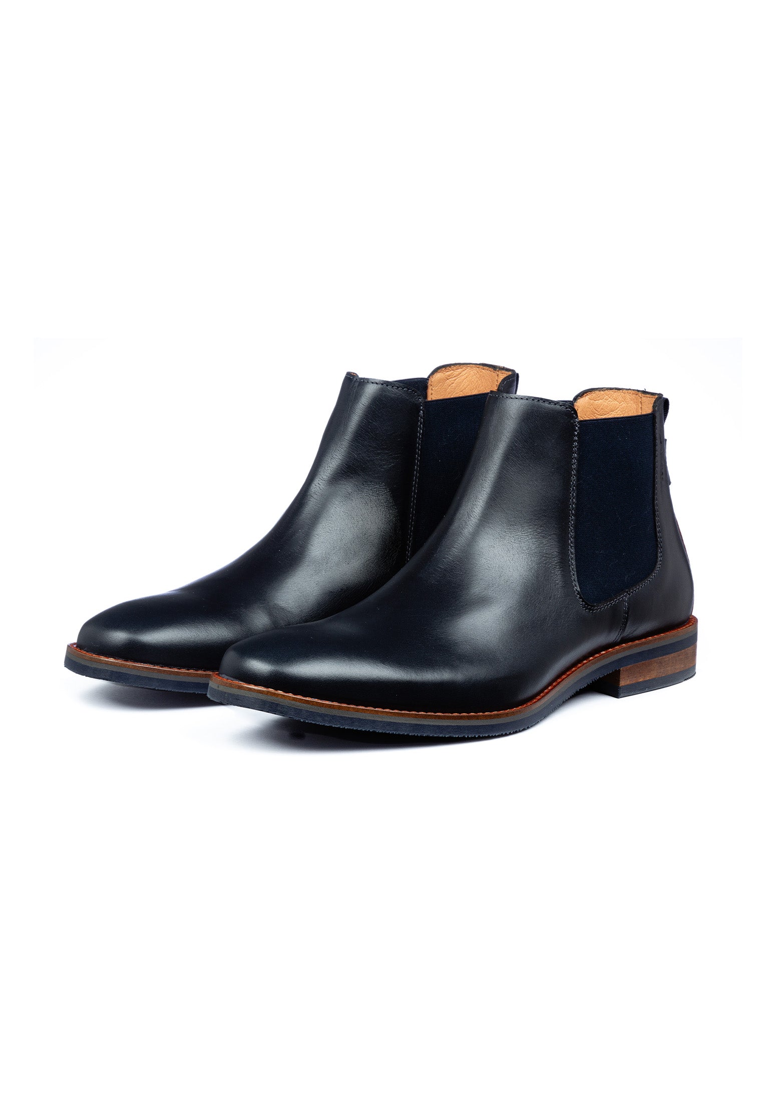 Navy Glattleder Amalfi Chelsea-Boot