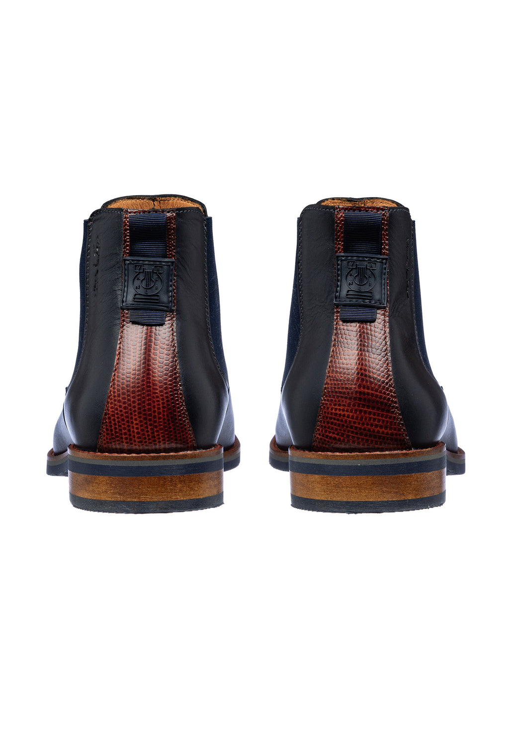 Navy gladleren Amalfi chelsea boot