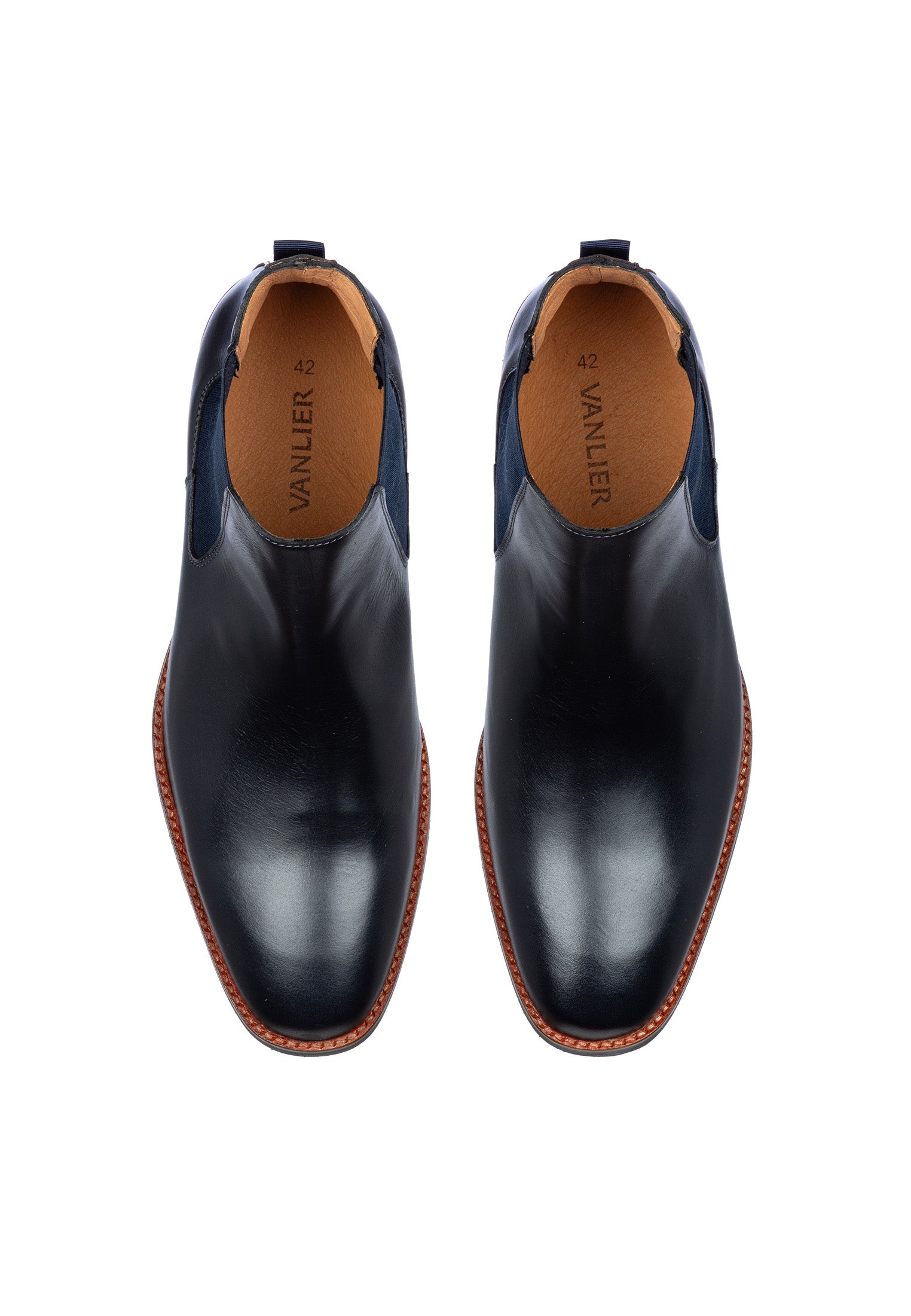 Navy gladleren Amalfi chelsea boot