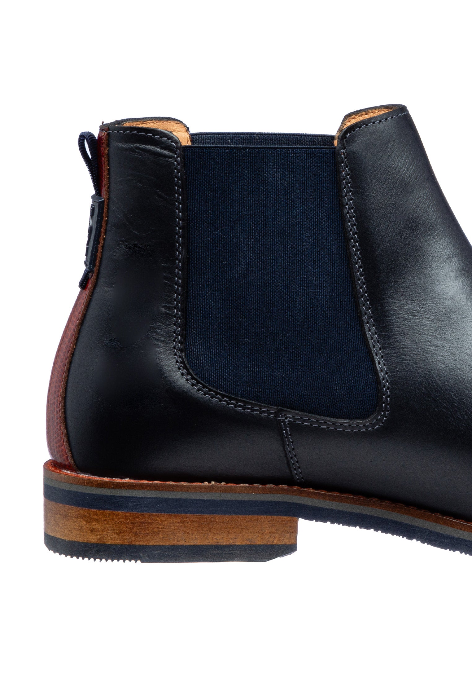 Navy gladleren Amalfi chelsea boot
