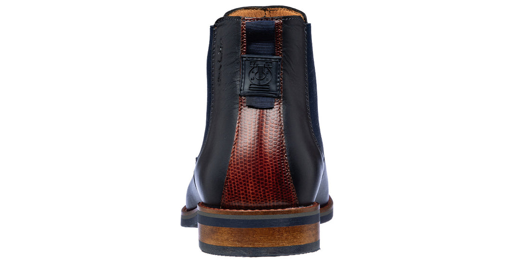 Navy gladleren Amalfi chelsea boot