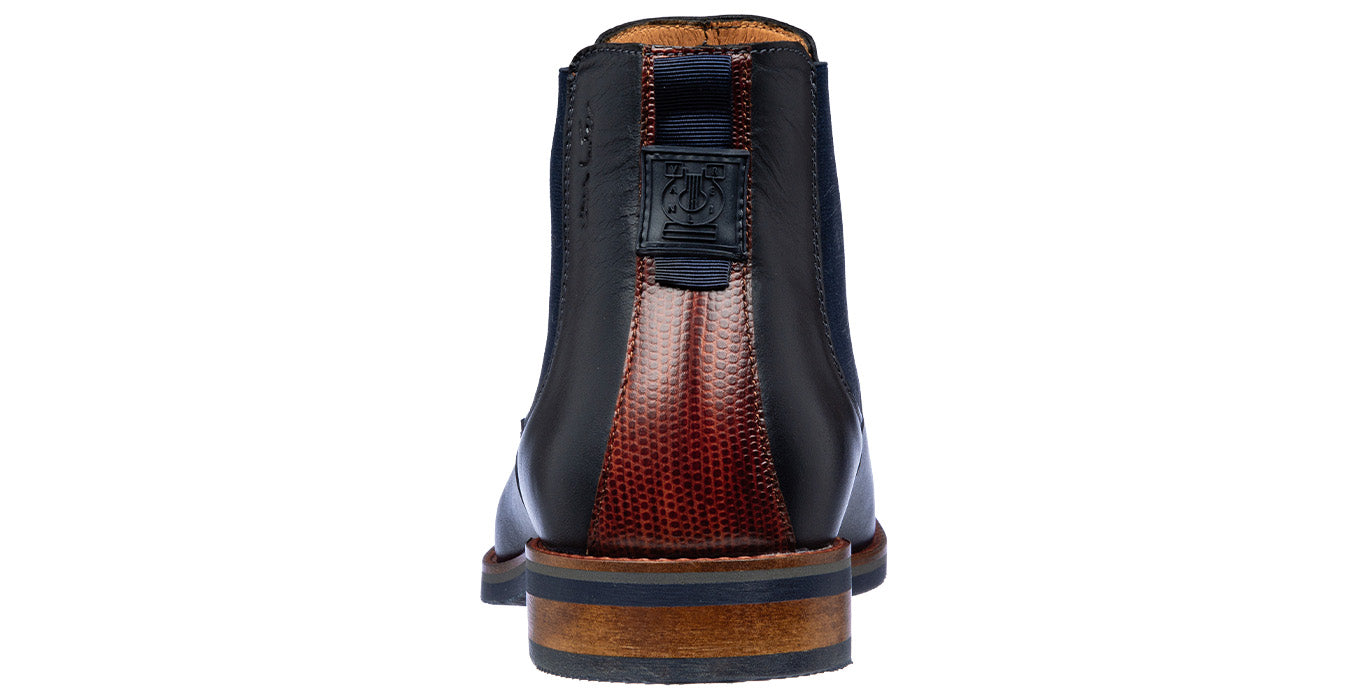 Navy gladleren Amalfi chelsea boot