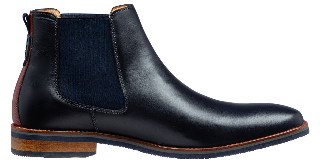 Navy gladleren Amalfi chelsea boot