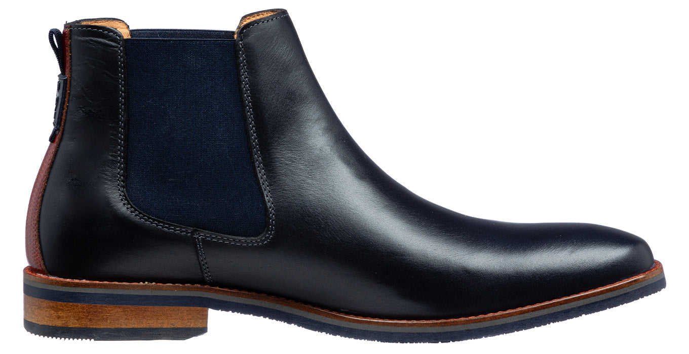 Navy gladleren Amalfi chelsea boot