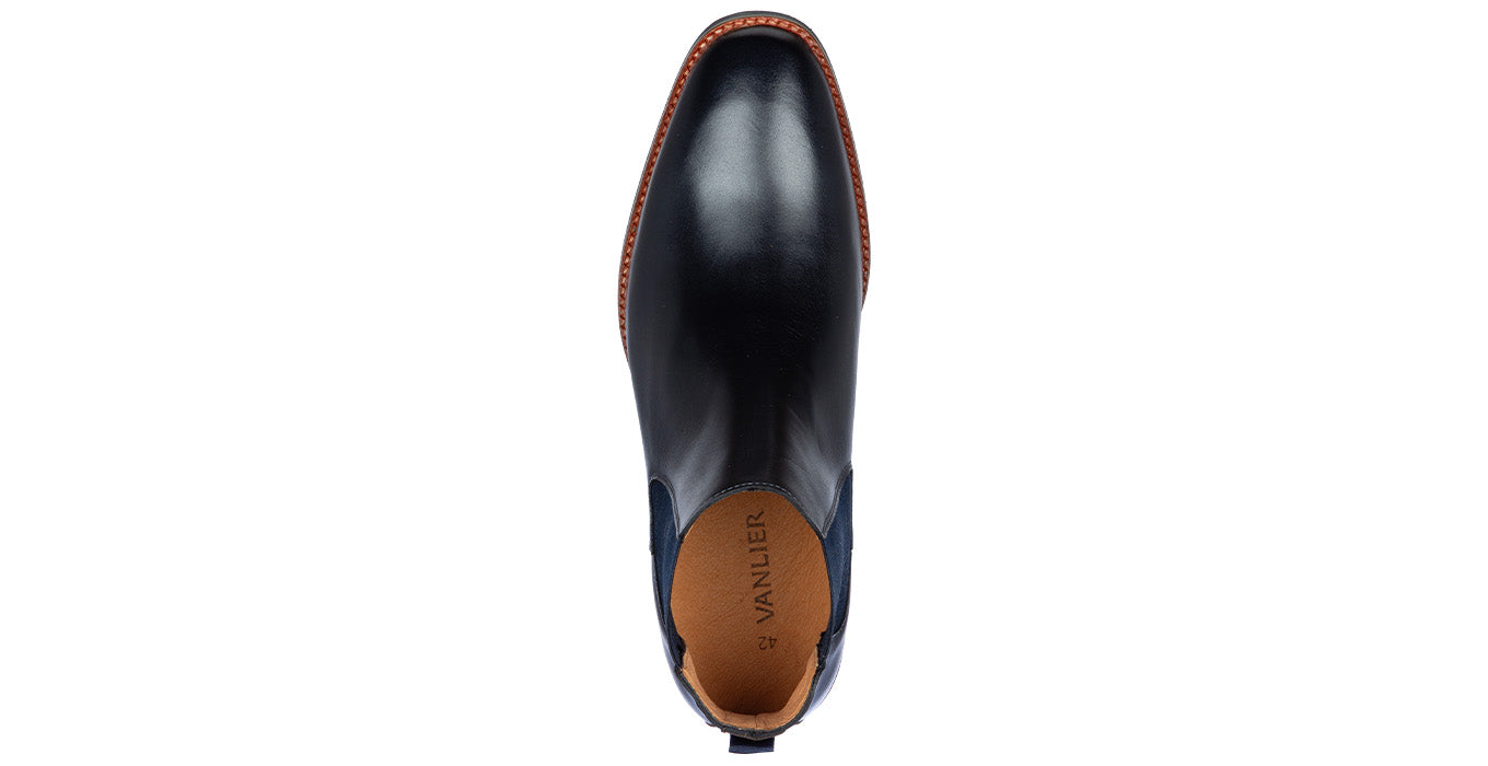 Navy gladleren Amalfi chelsea boot