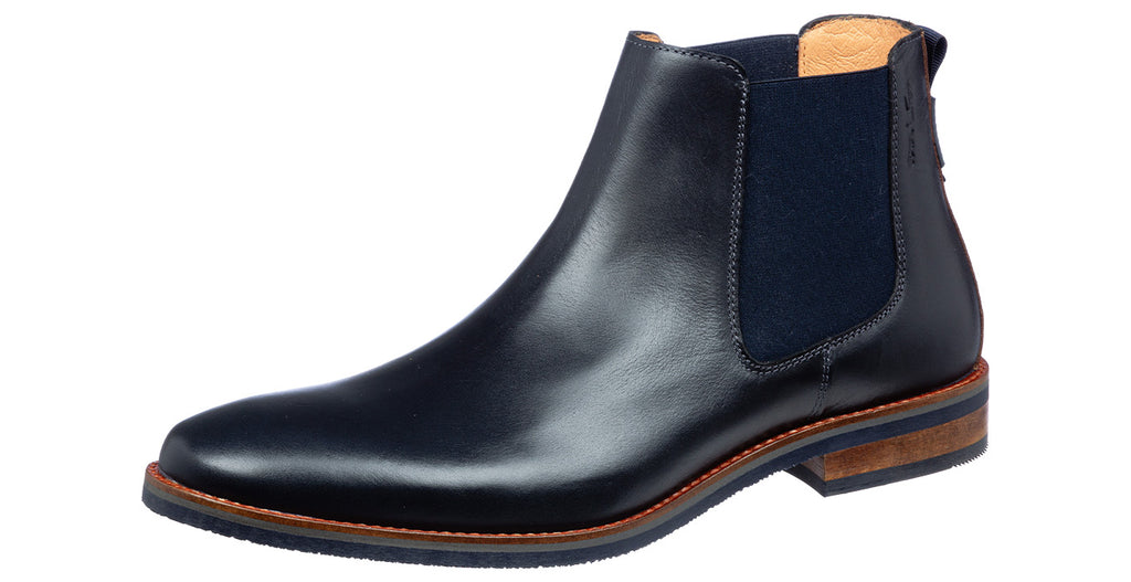 Navy gladleren Amalfi chelsea boot