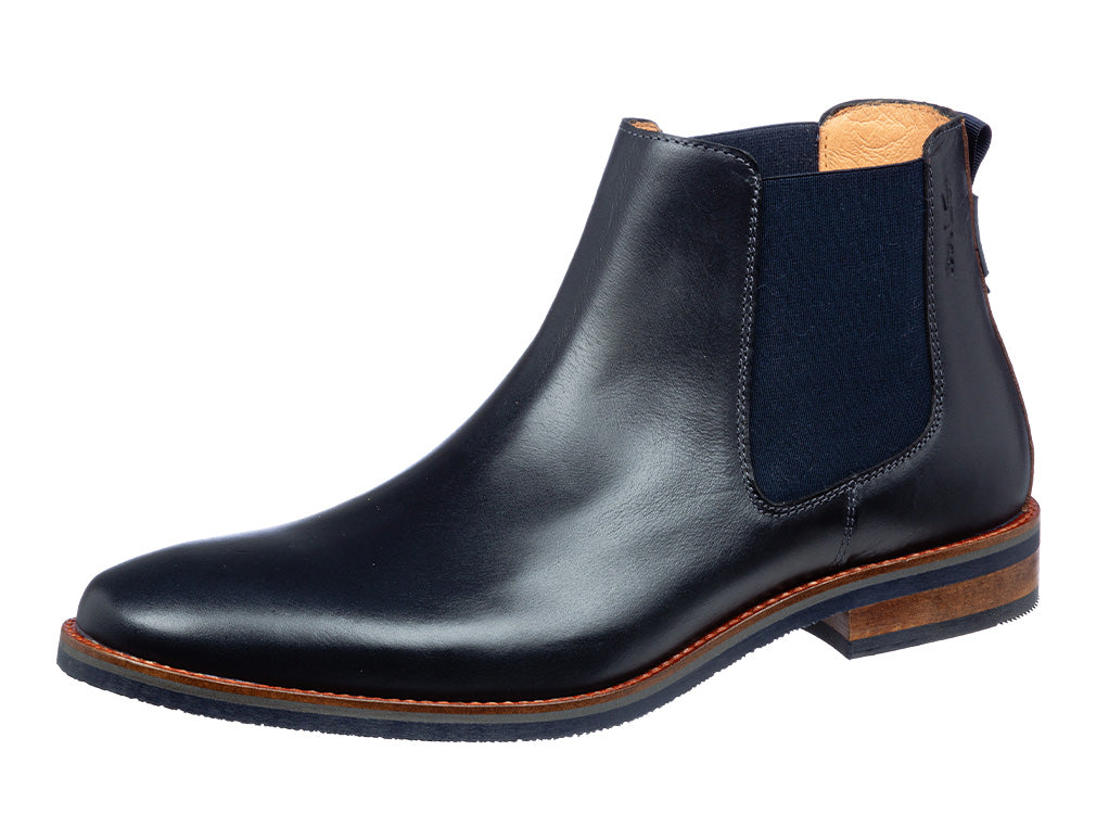 Navy gladleren Amalfi chelsea boot