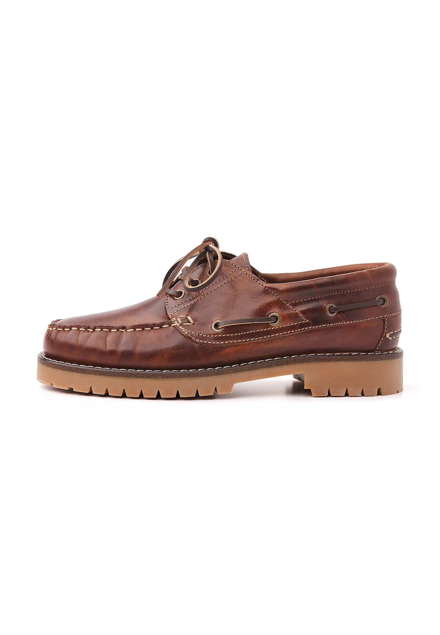 Bruin cognac gladleren Baylands loafer