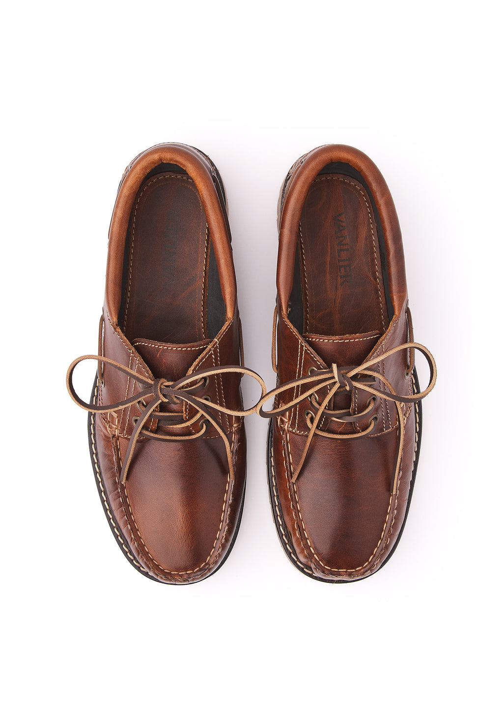 Bruin cognac gladleren Baylands loafer