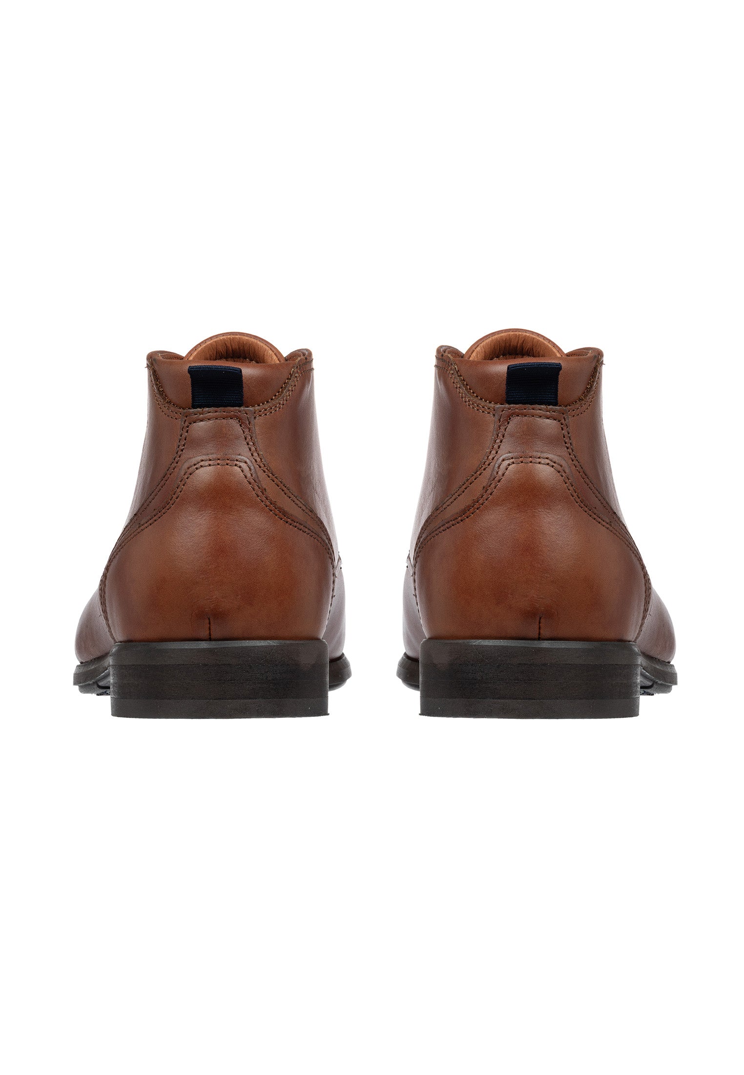 Cognac gladleren Eramso veterschoen