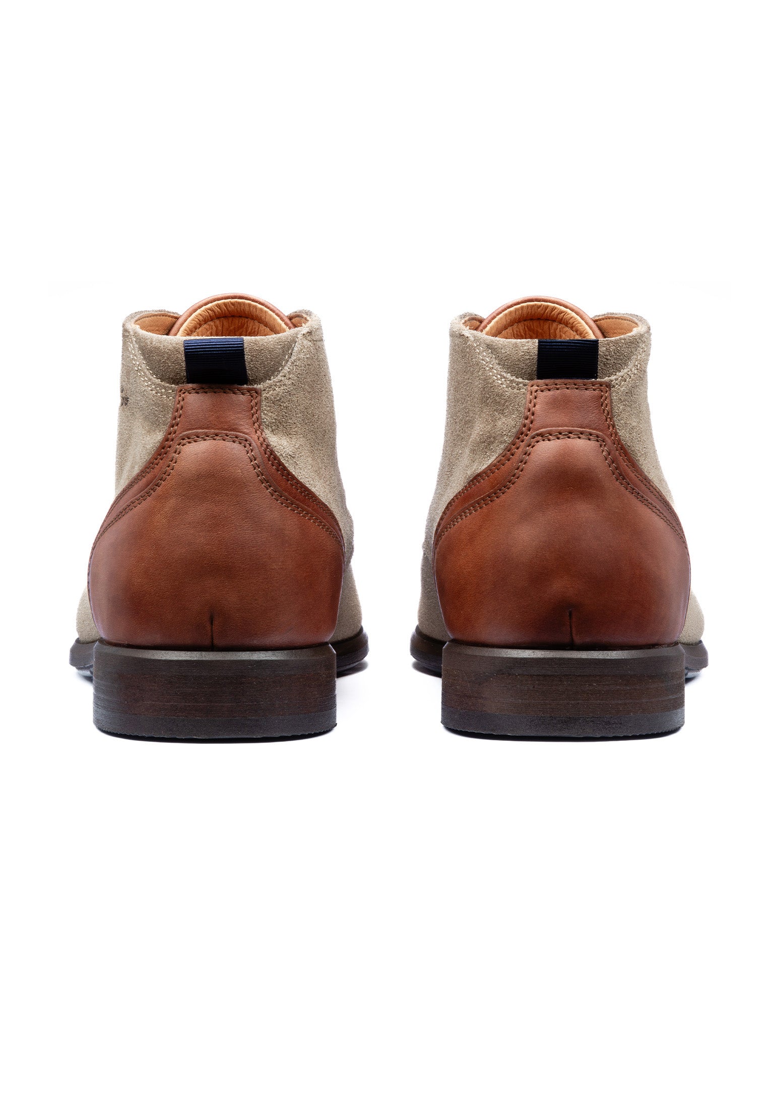 Taupe suède Erasmo halfhoge veterschoen