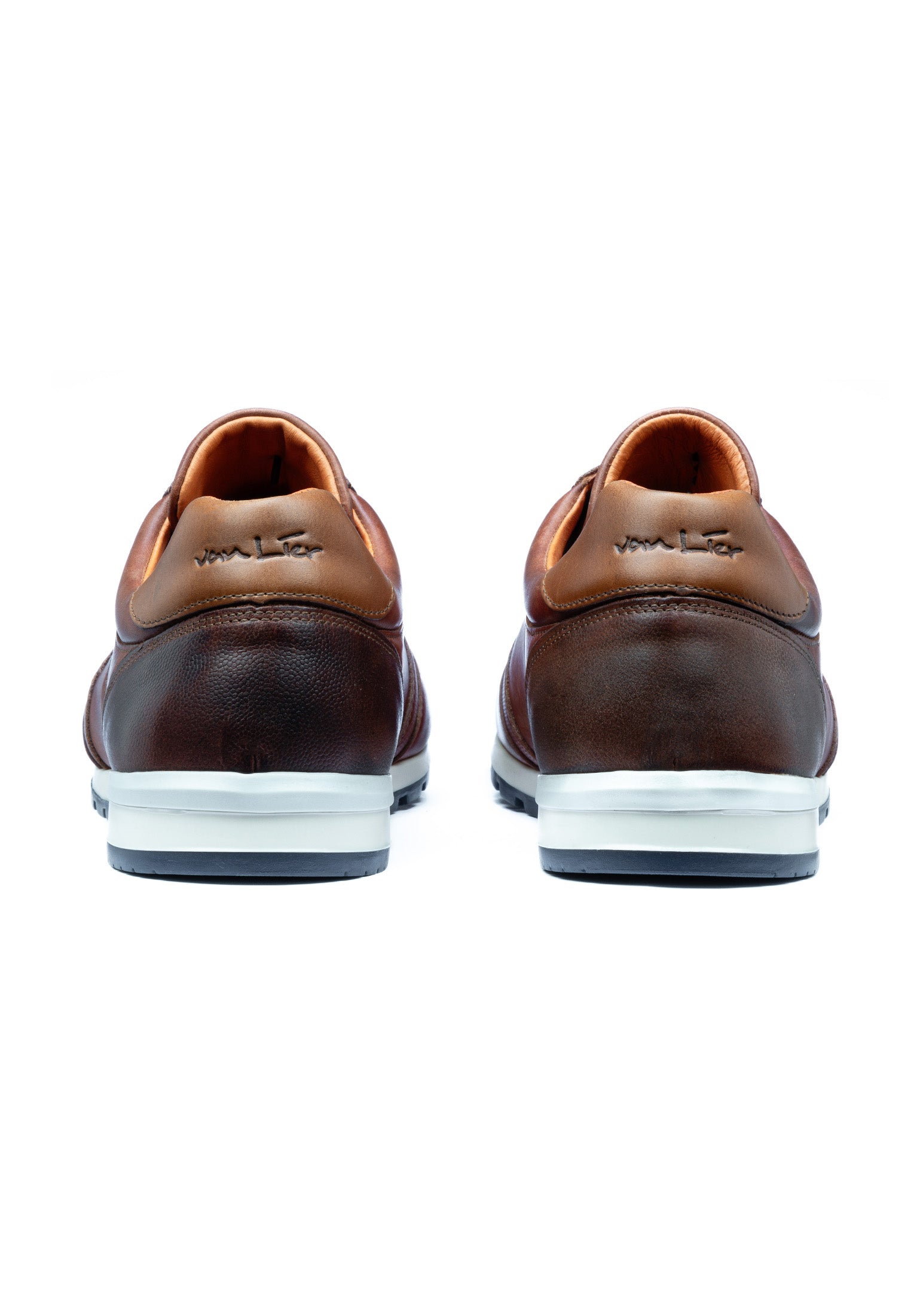 Heller cognacfarbener Glattleder-Sneaker Anzano