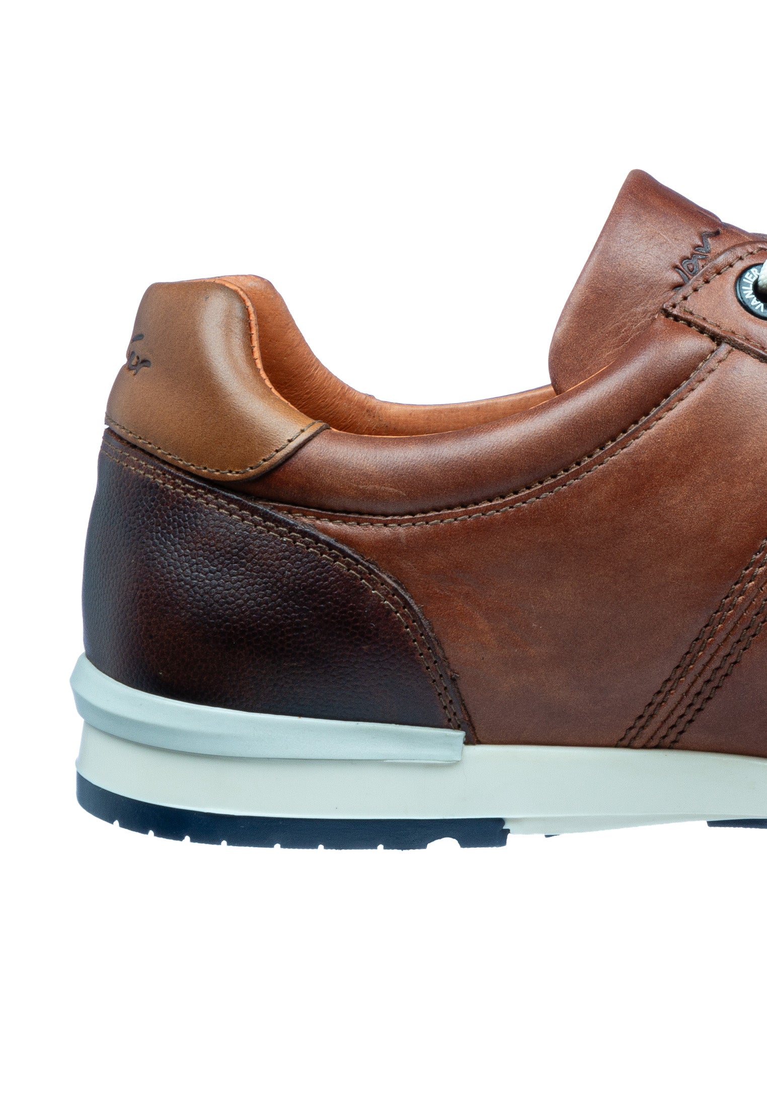 Heller cognacfarbener Glattleder-Sneaker Anzano