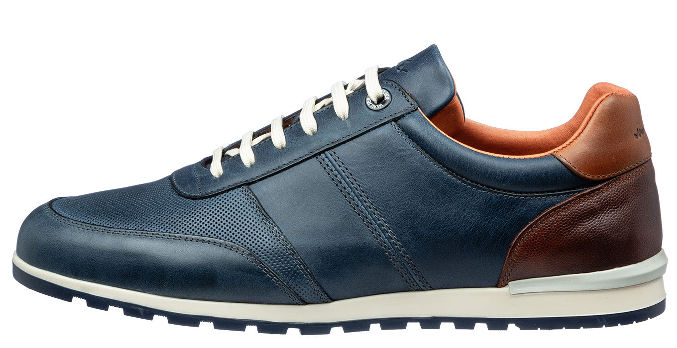 Blauw gladleren Anzano loafer