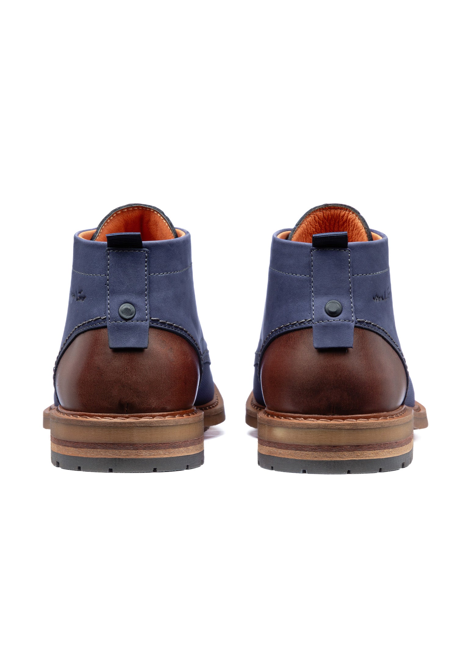 Blauw gladleren Dino halfhoge veterschoen