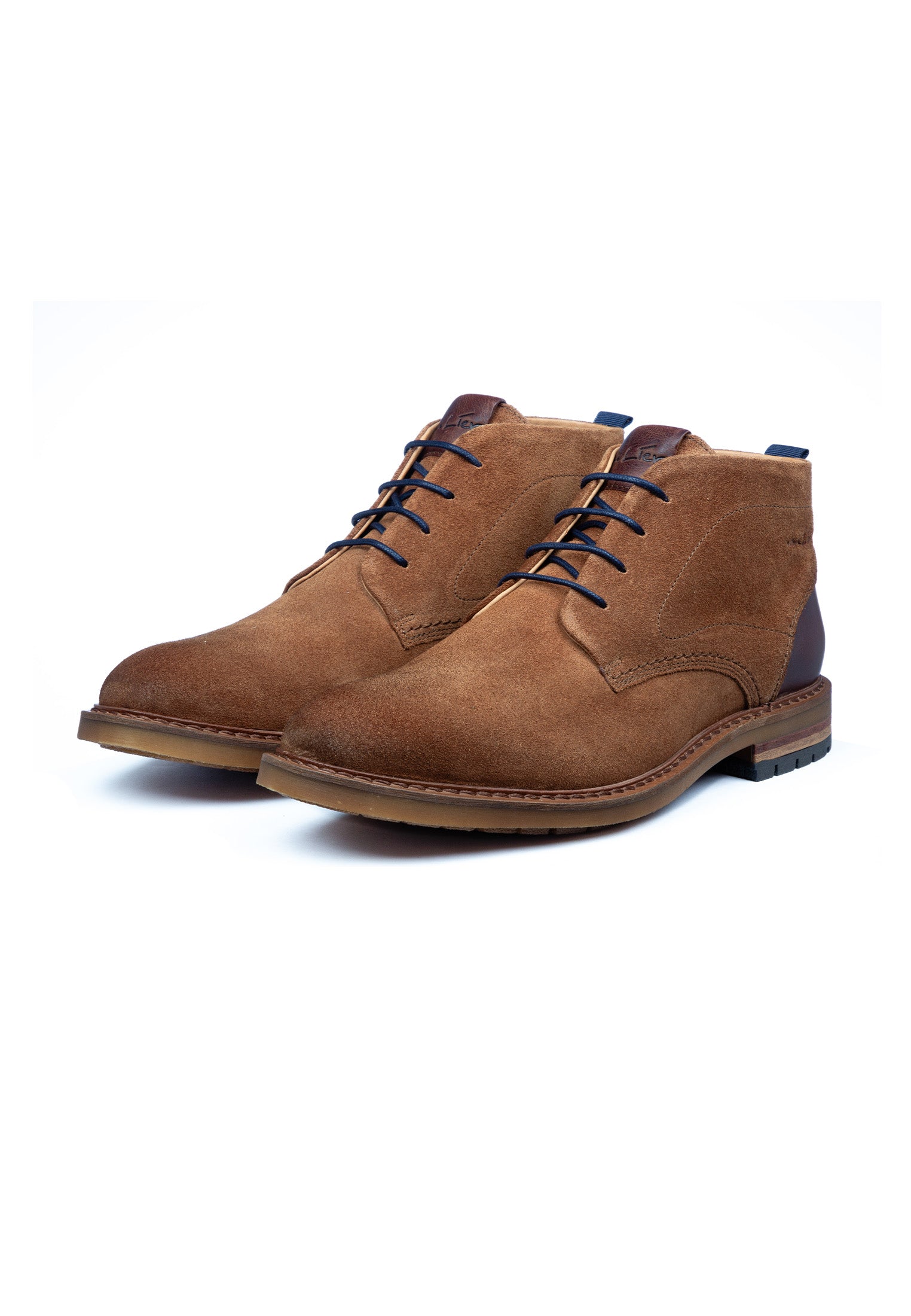 Roest cognac suède Dino halfhoge veterschoen