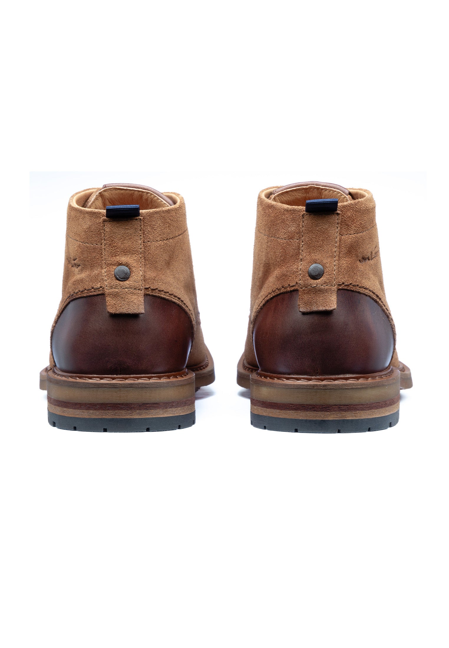 Roest cognac suède Dino halfhoge veterschoen