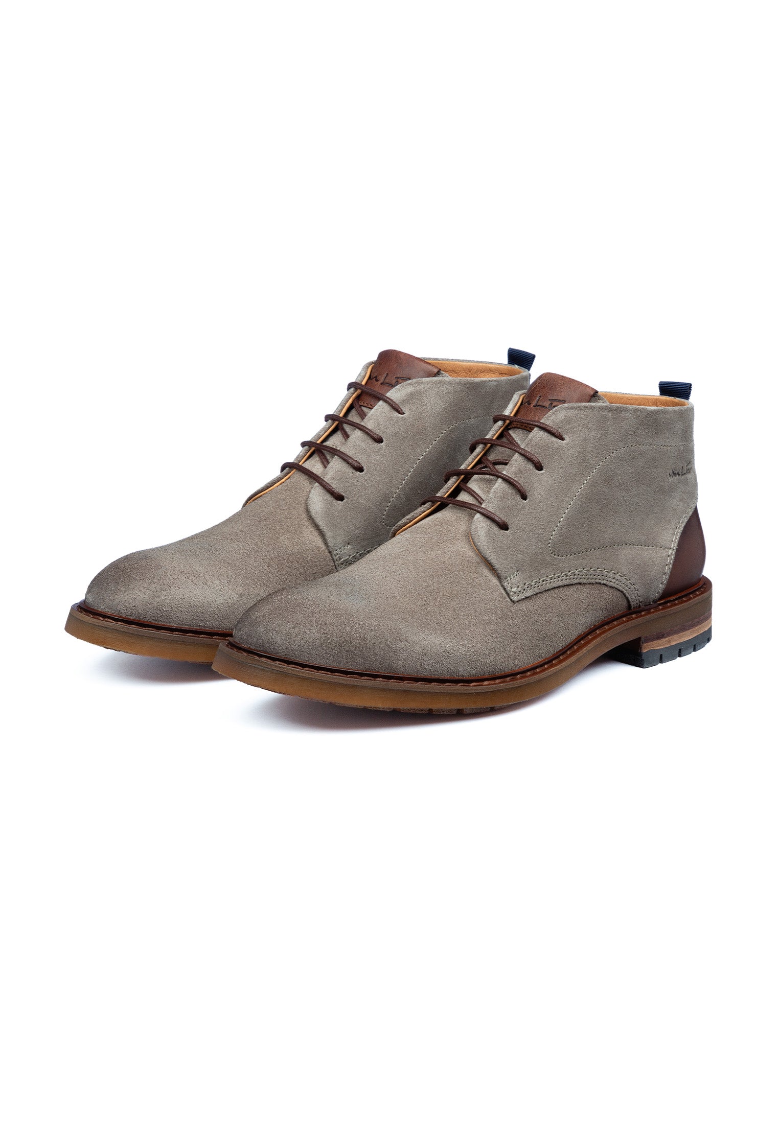 Taupe Wildleder Dino halbhoher Schnürschuh