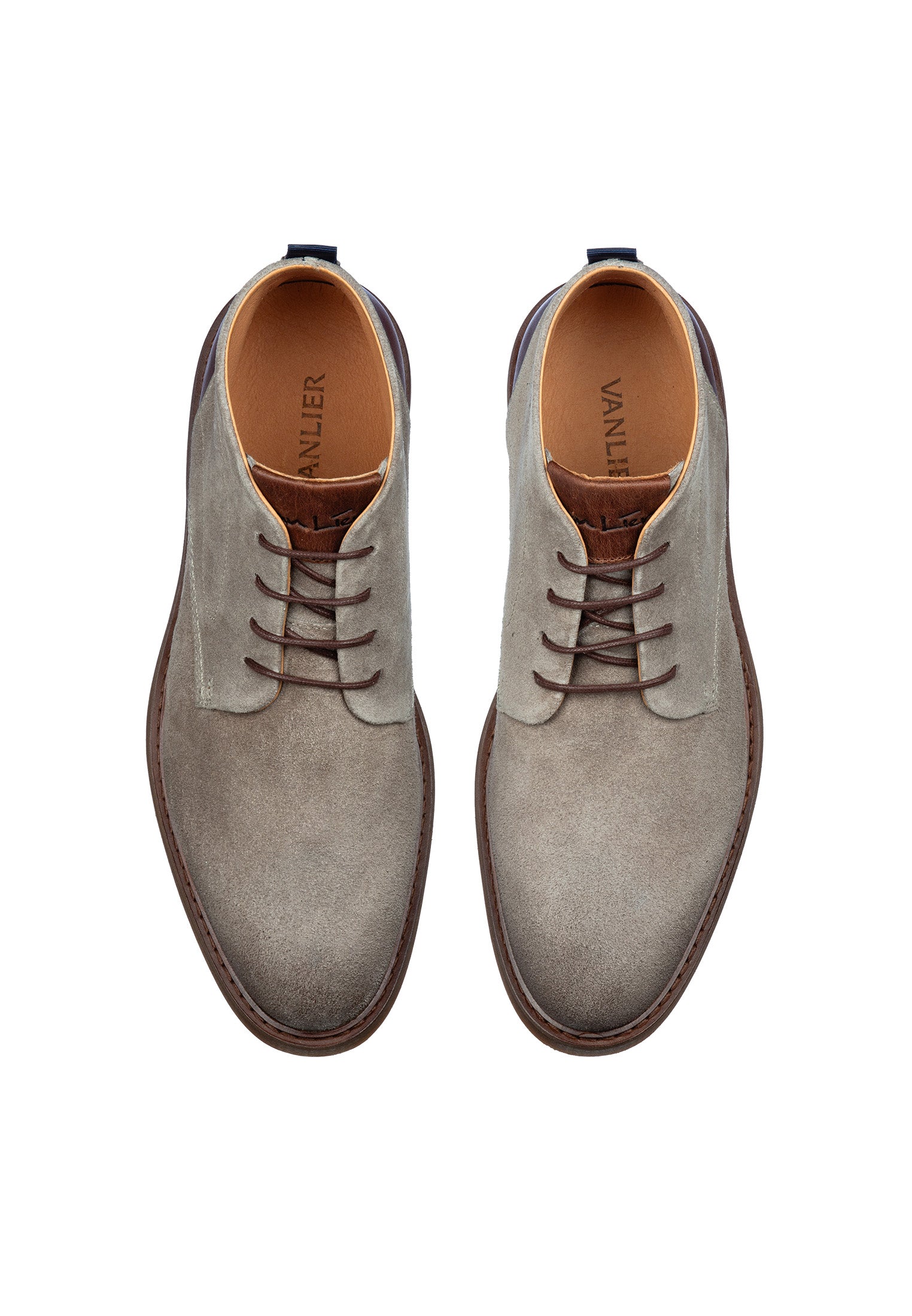Taupe suède Dino halfhoge veterschoen
