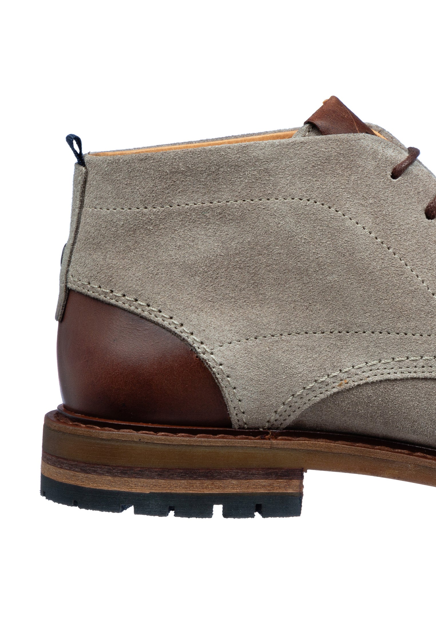 Taupe suède Dino halfhoge veterschoen
