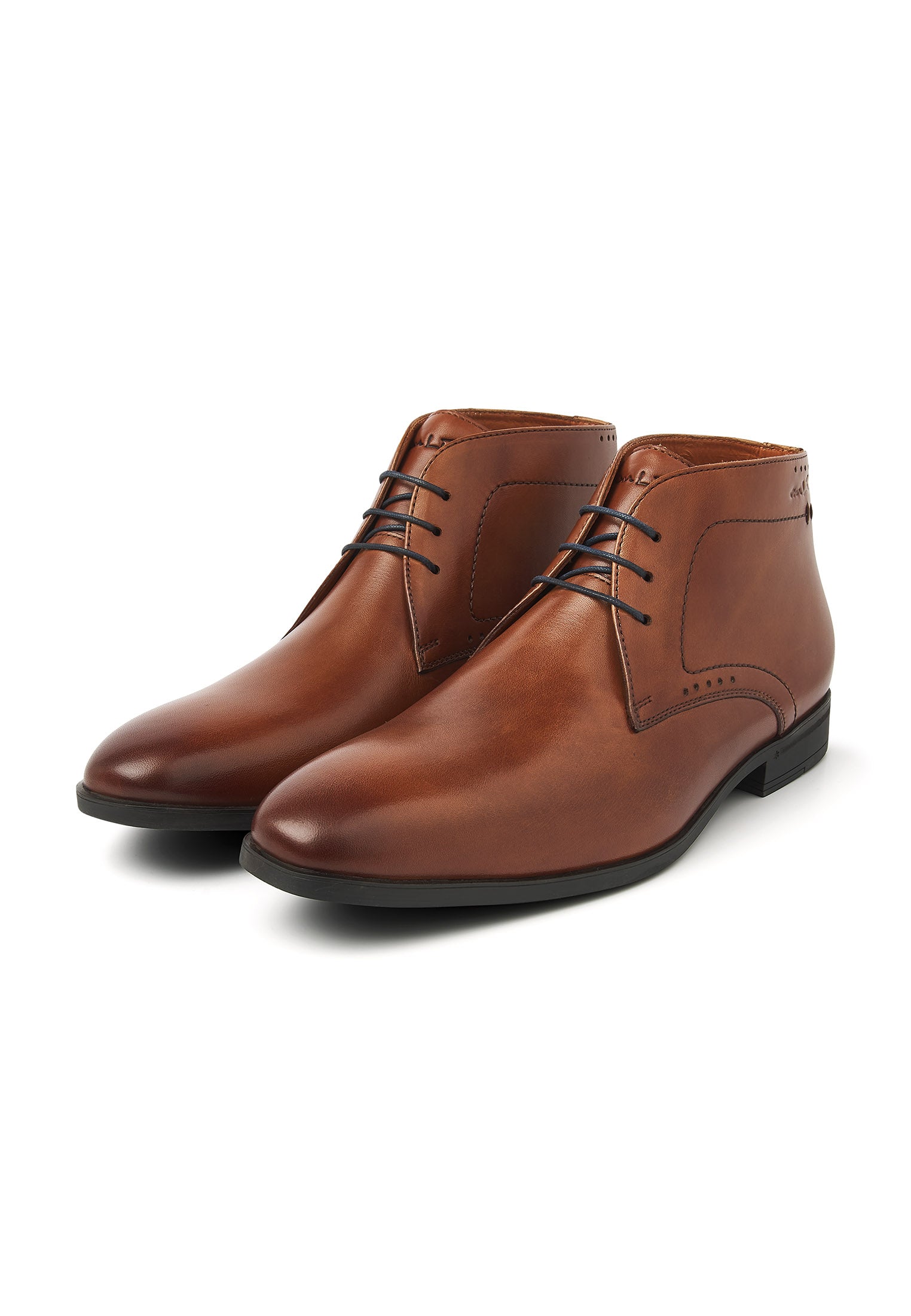 Cognac Glattleder Portofino Schnürschuh