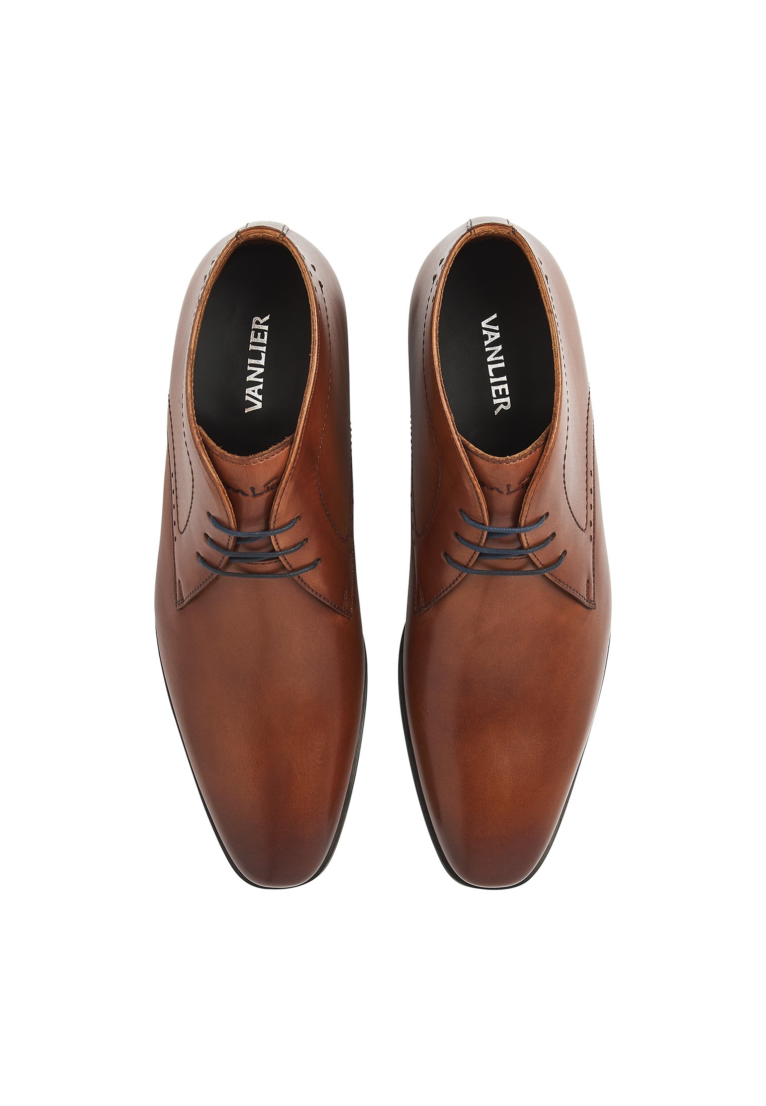 Cognac Glattleder Portofino Schnürschuh