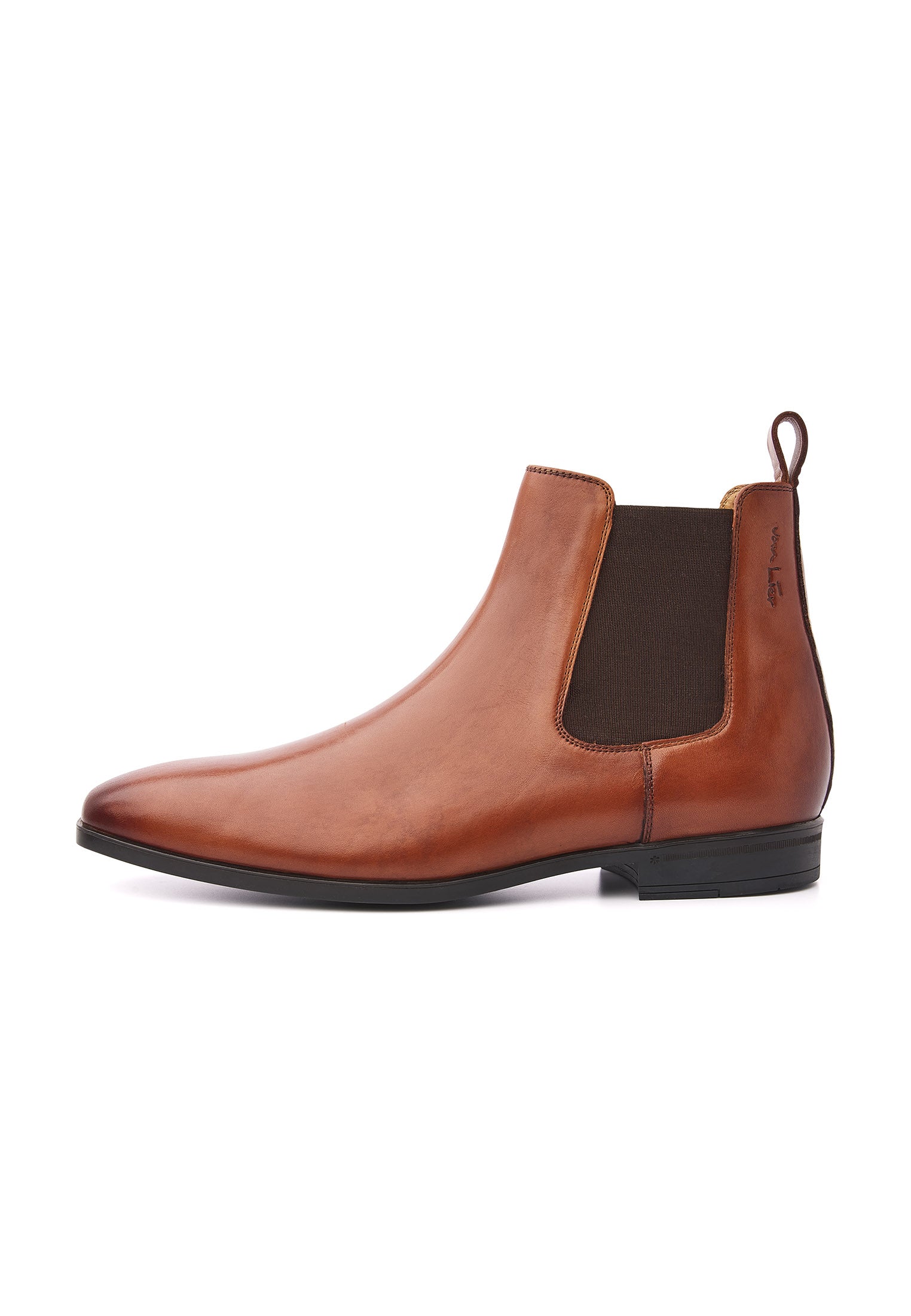 Cognac gladleren Portofino chelsea boot