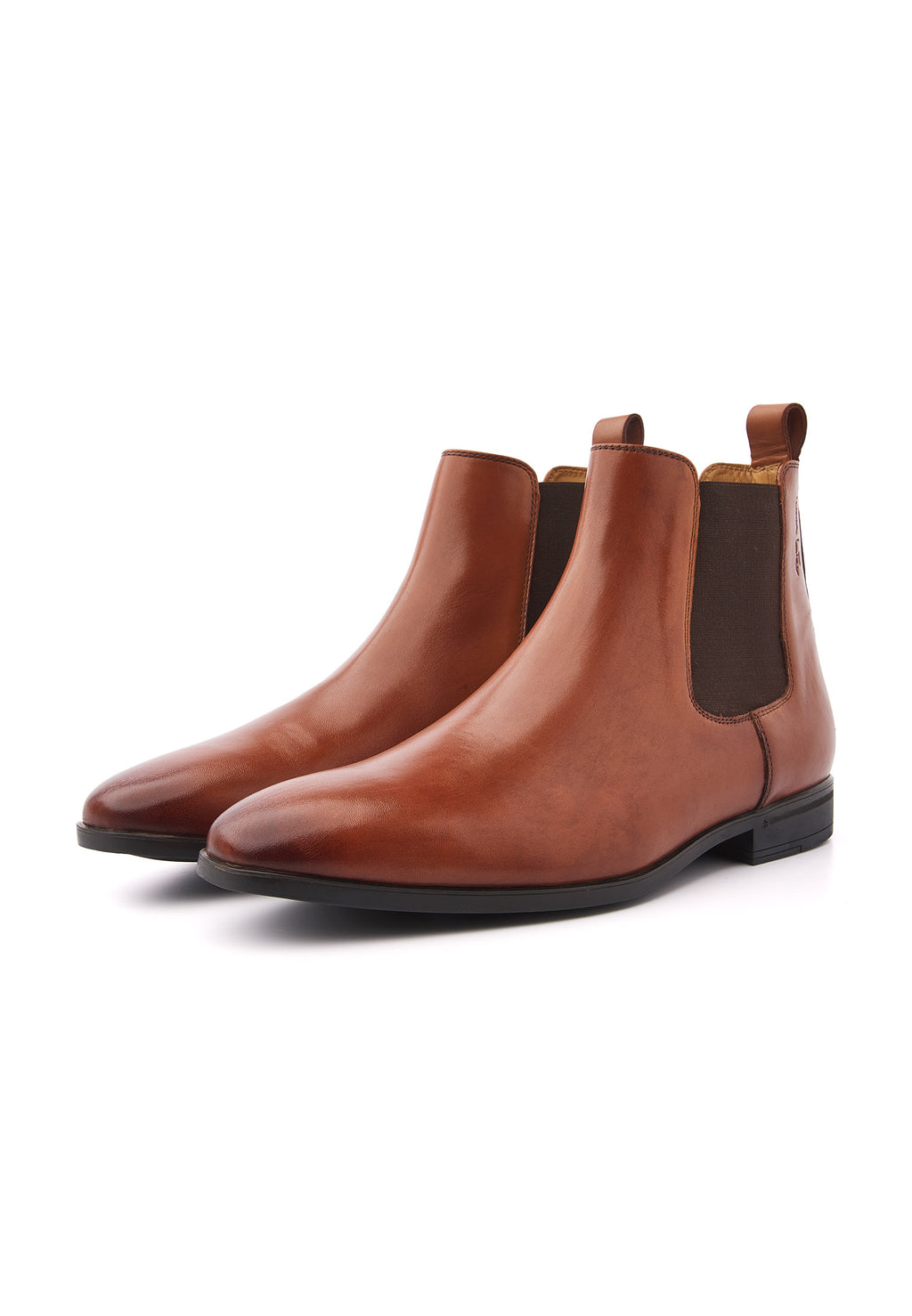 Cognac gladleren Portofino chelsea boot