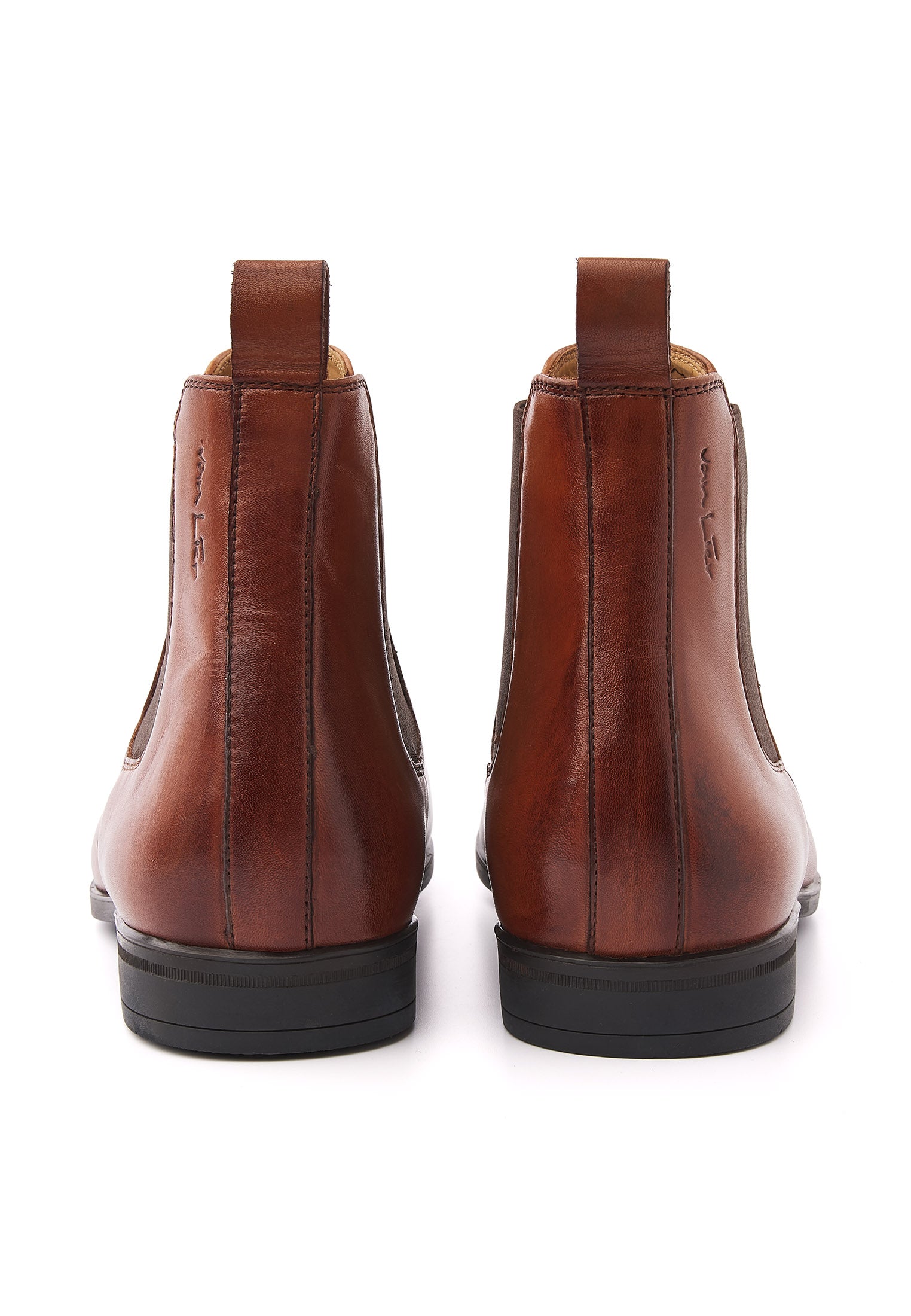 Cognac gladleren Portofino chelsea boot