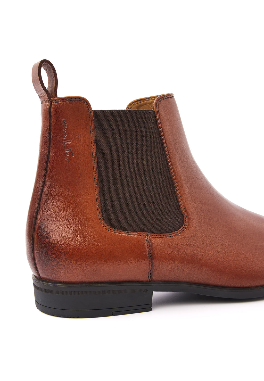 Cognac gladleren Portofino chelsea boot