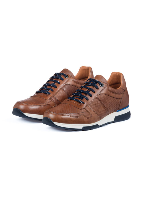 Hell cognac gladleren Positano sneaker