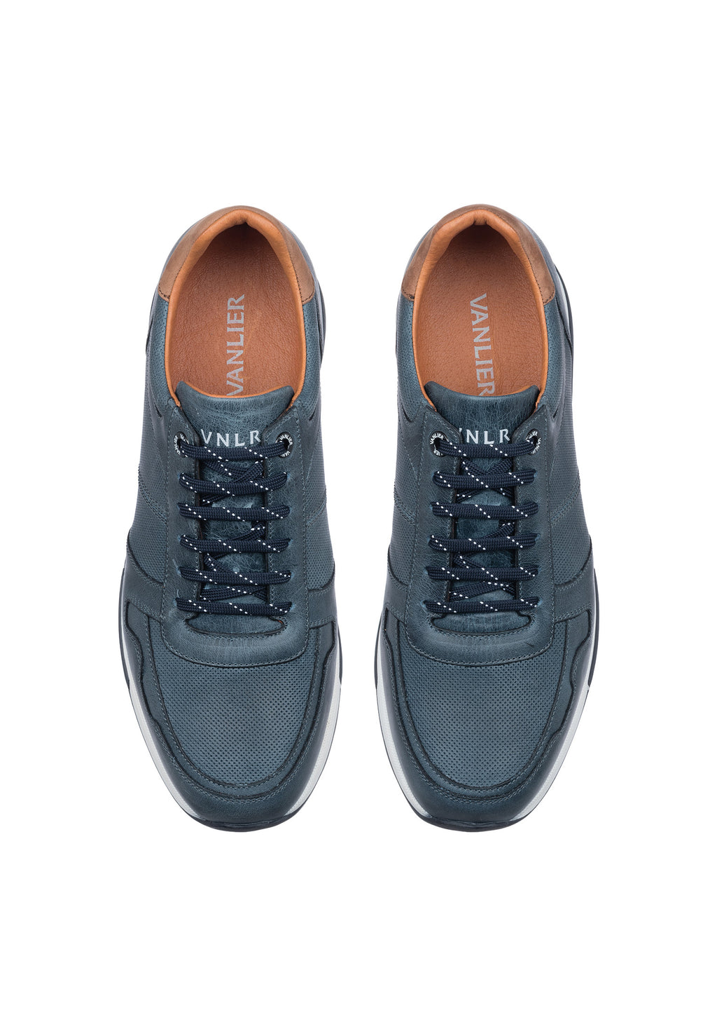 Navy blauw gladleren Positano sneaker